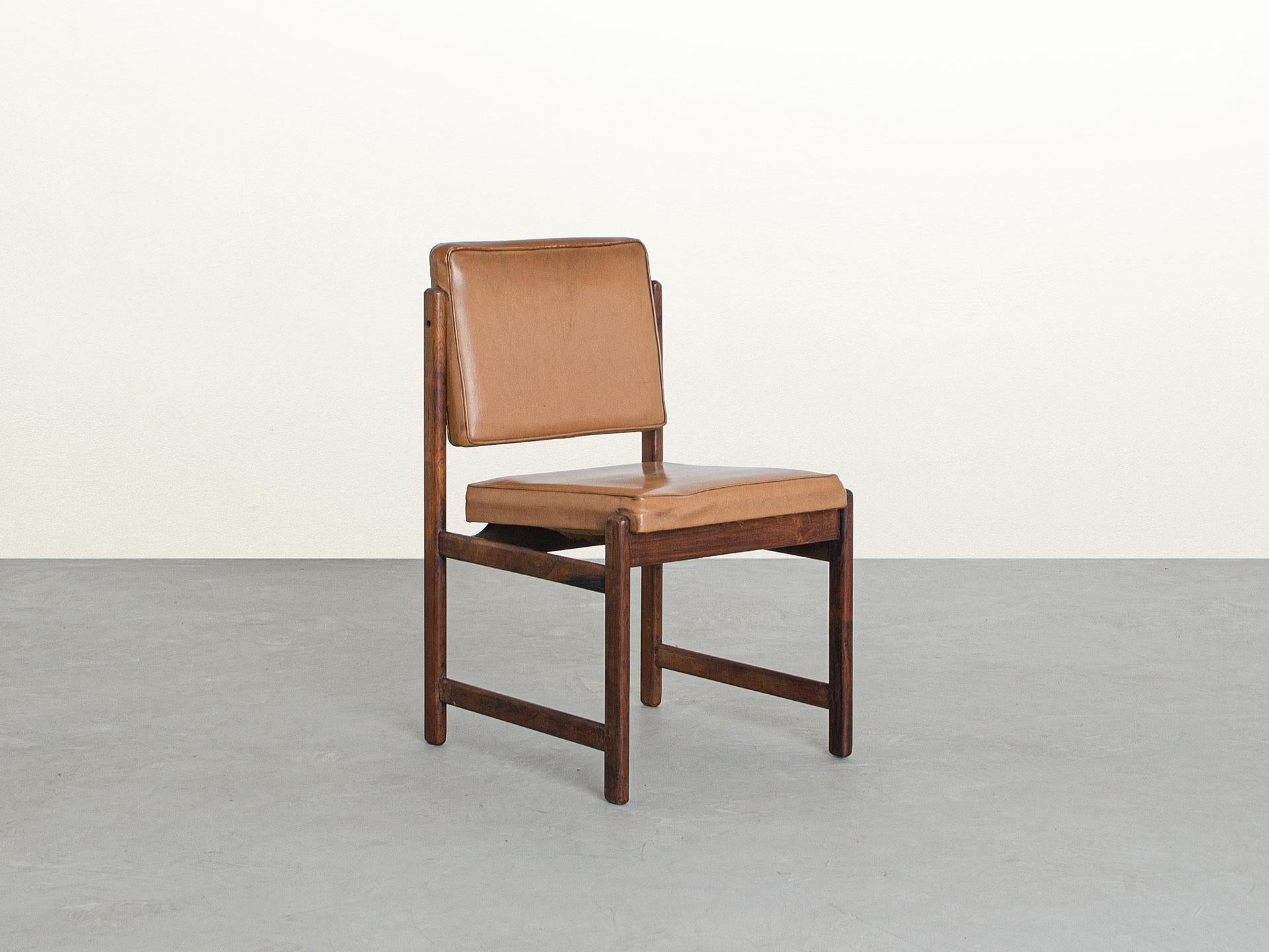 Set of 6 "Marco" Chairs, by Sergio Rodrigues, 1960, Brazilian Hardwood For  Sale at 1stDibs