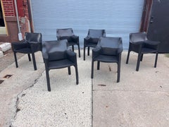 Set of 6 Mario Bellini 413 Cab Chairs for Cassina