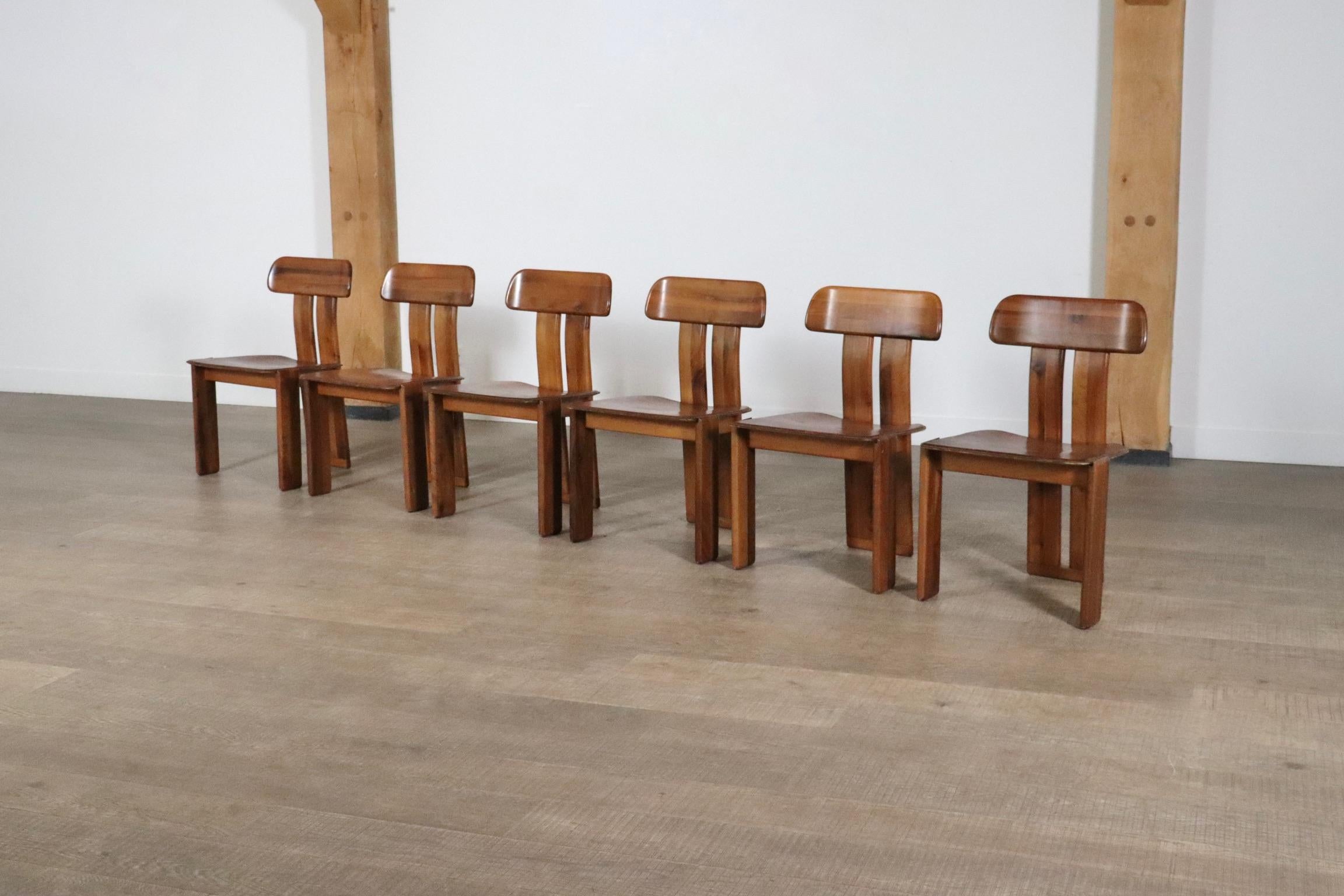 Set Of 6 Mario Marenco Sapporo Chairs For Mobil Girgi Italy 1970s 2