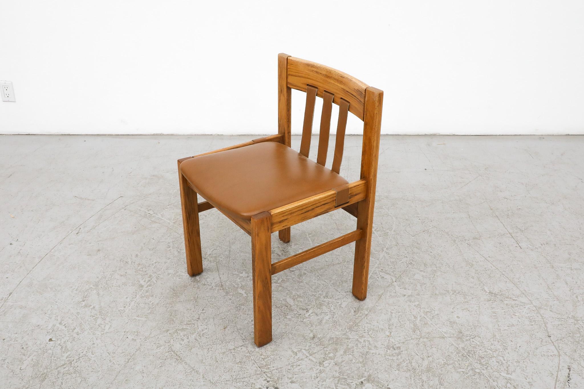 Ensemble de 6 chaises de salle à manger Martin Visser en chêne et cuir par 't Spectrum en vente 3