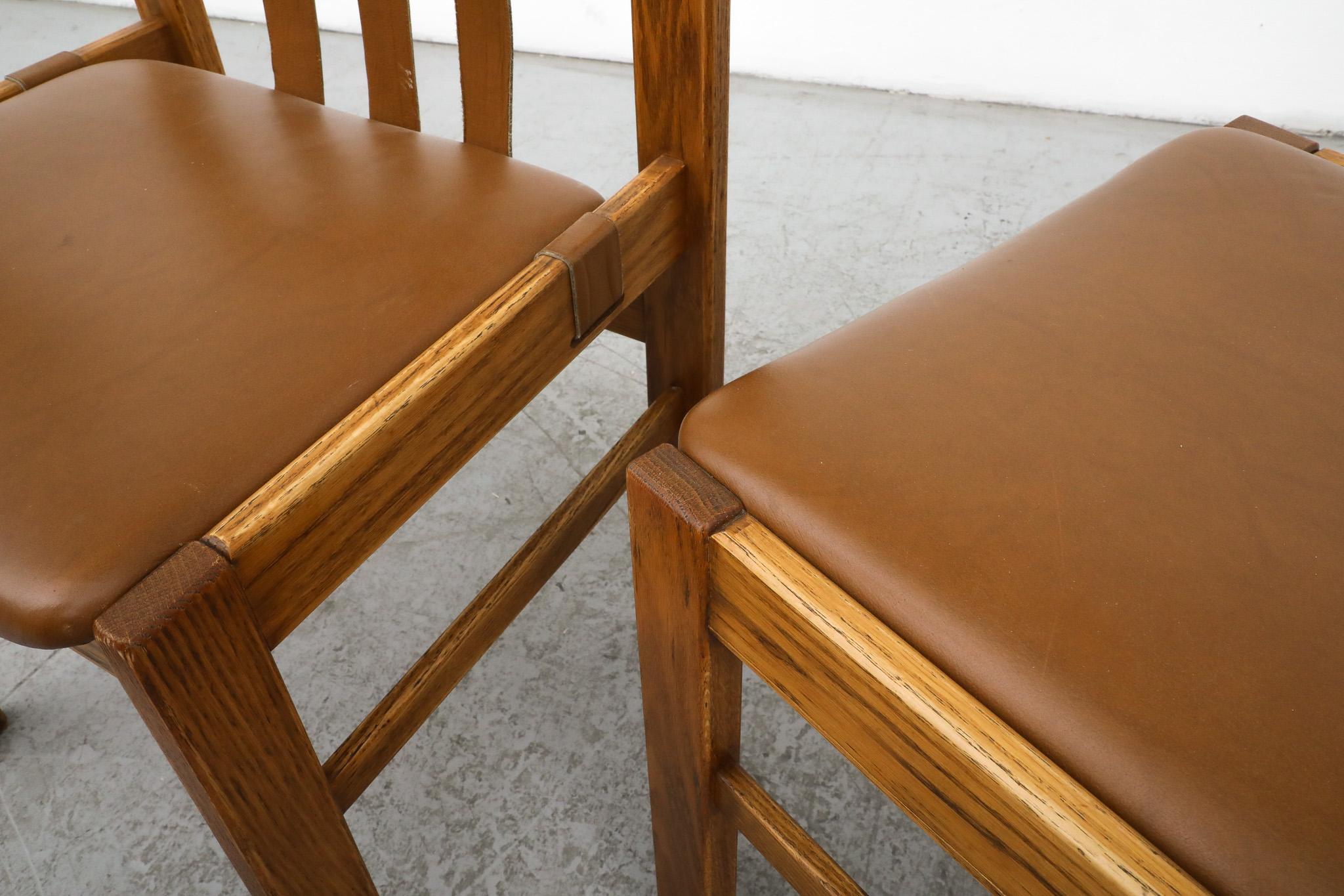 Set of 6 Martin Visser Oak and Leather Dining Chairs by 't Spectrum For Sale 9