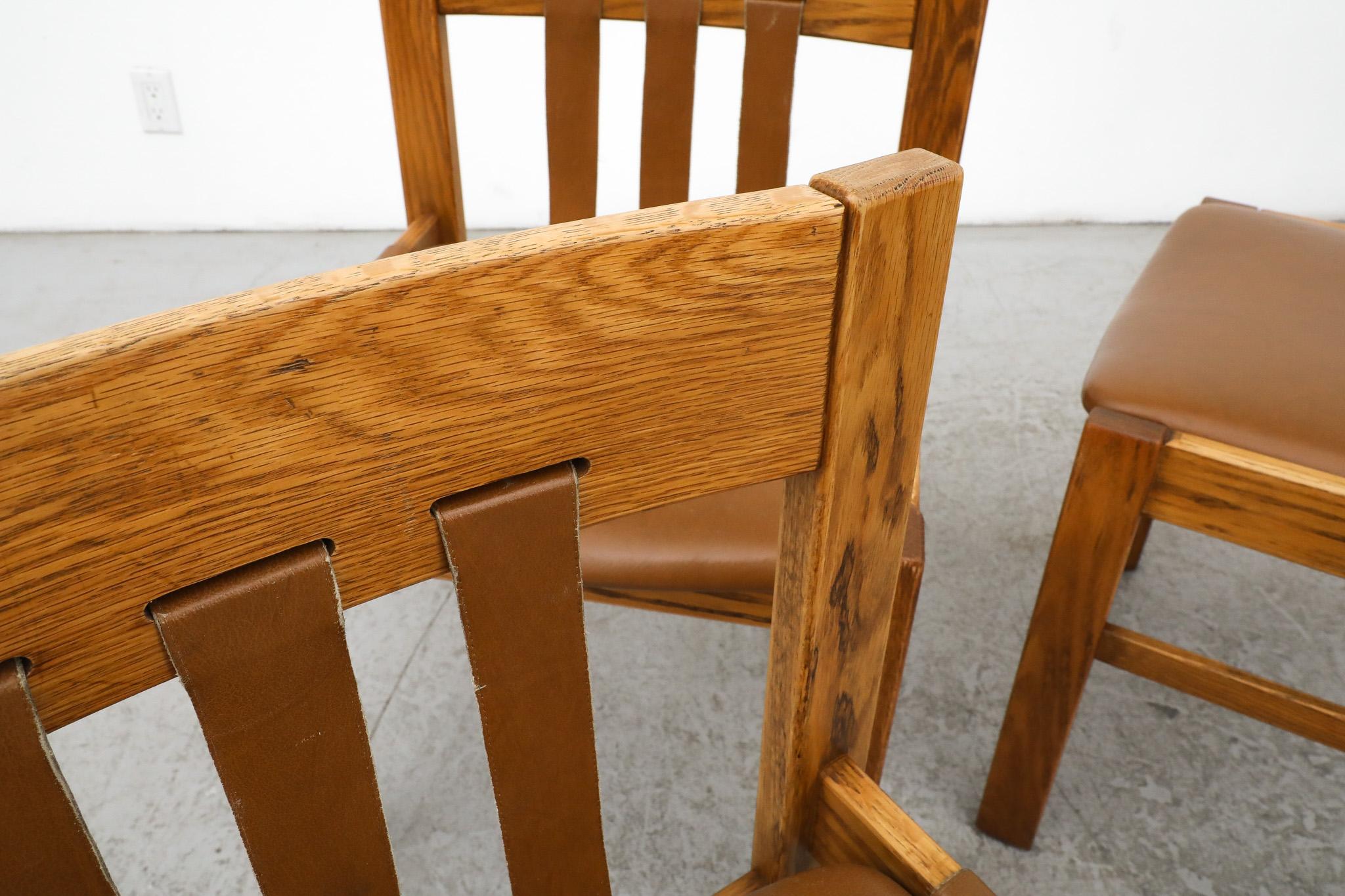 Set of 6 Martin Visser Oak and Leather Dining Chairs by 't Spectrum For Sale 10