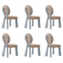 Set of 6 Mary II Dining Chair Wood Lacquered Dedar Made in Portugal By Ottiu