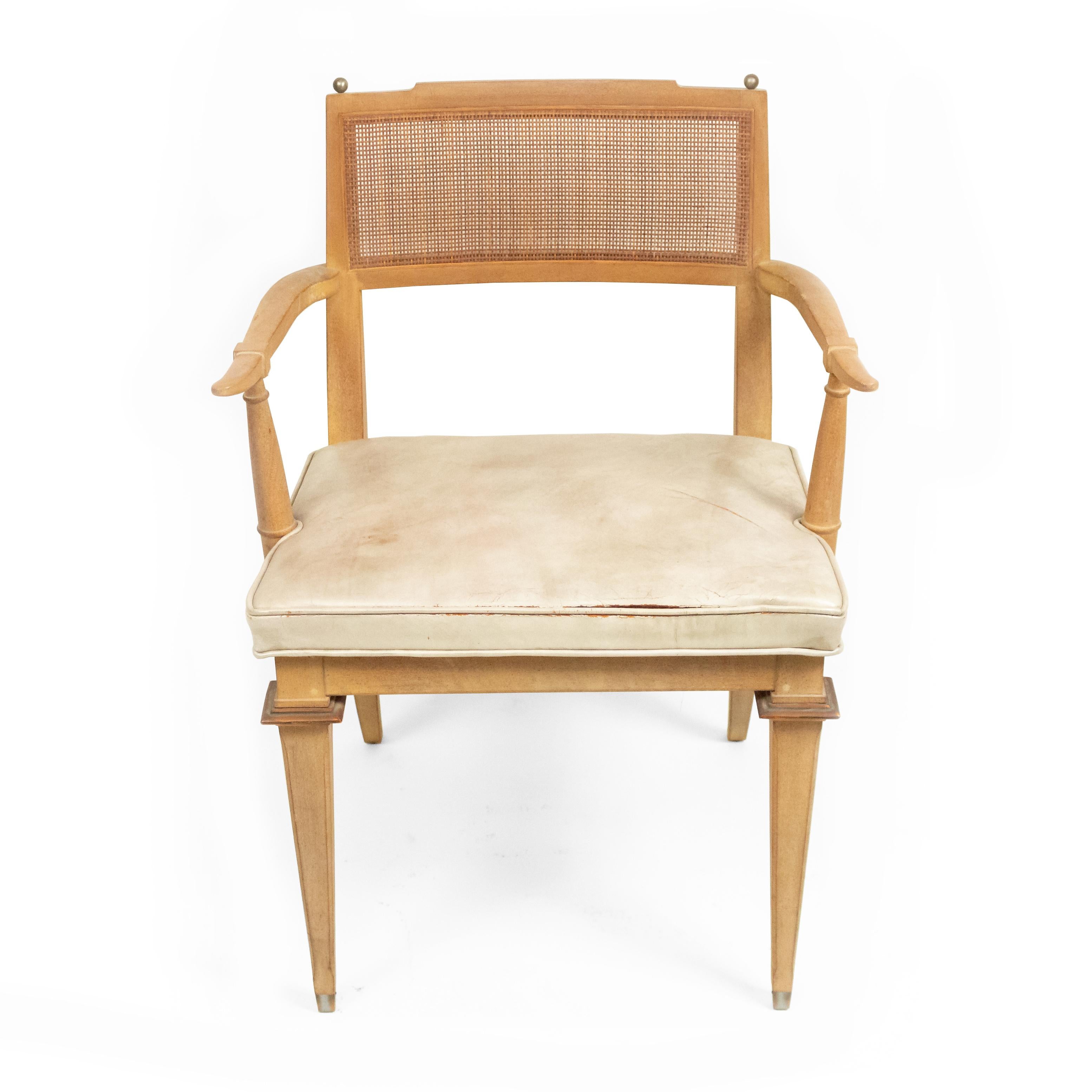 Set of 6 Mastercraft Bleached Mahogany Dining Chairs For Sale at ...