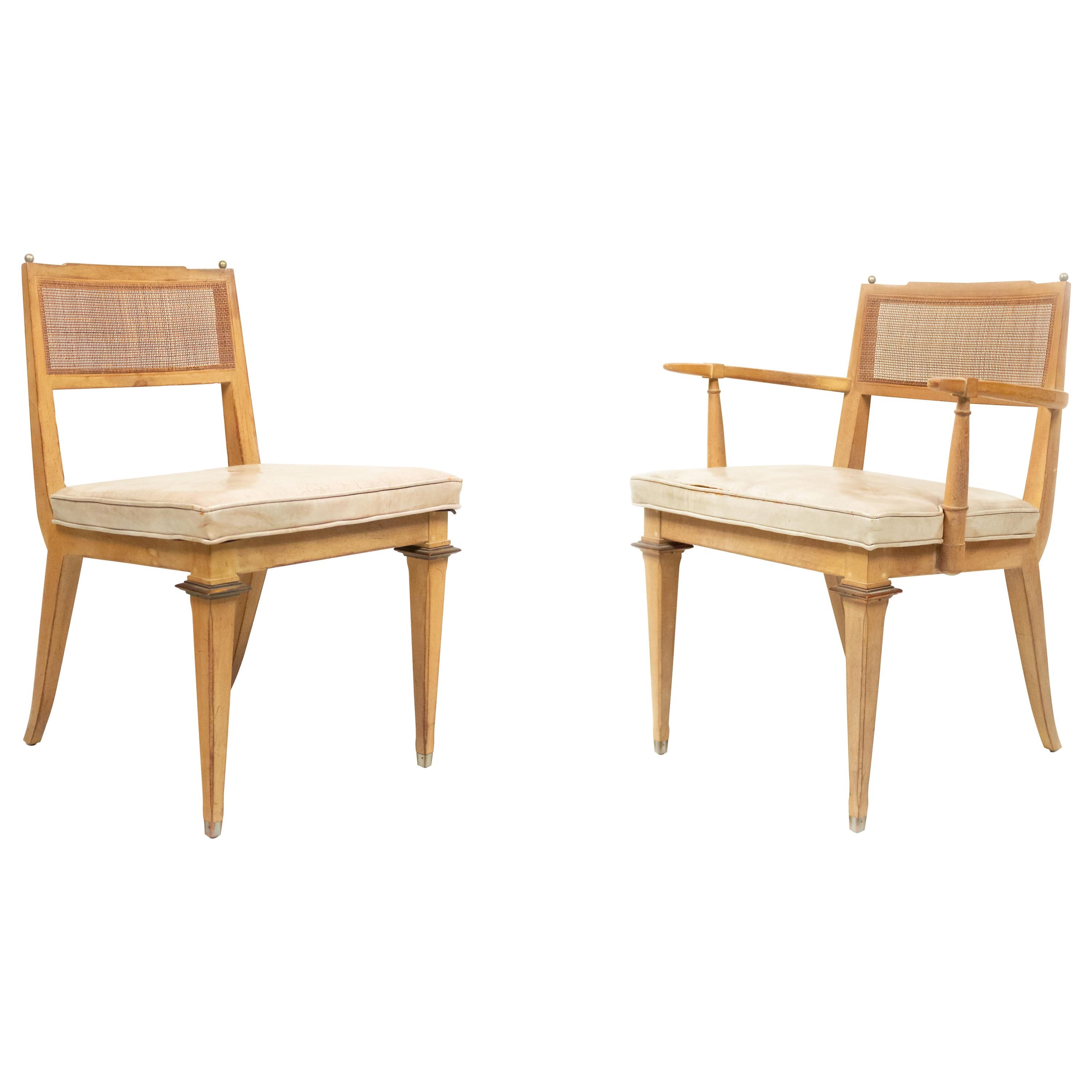 Set of 6 Mastercraft Bleached Mahogany Dining Chairs