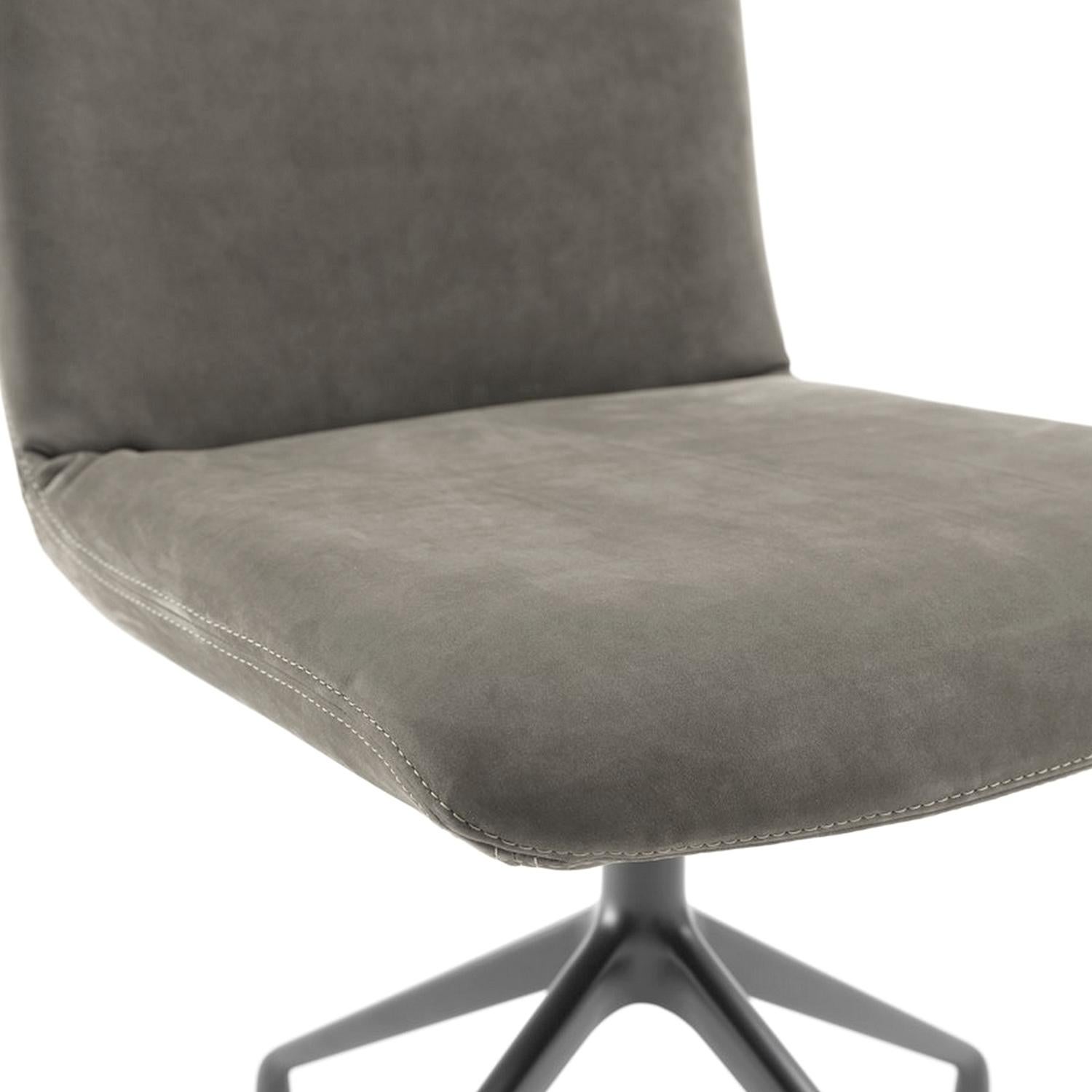 Modern Set of 6 Grey Nabuk Dining Chairs by Claudio Bellini For Sale