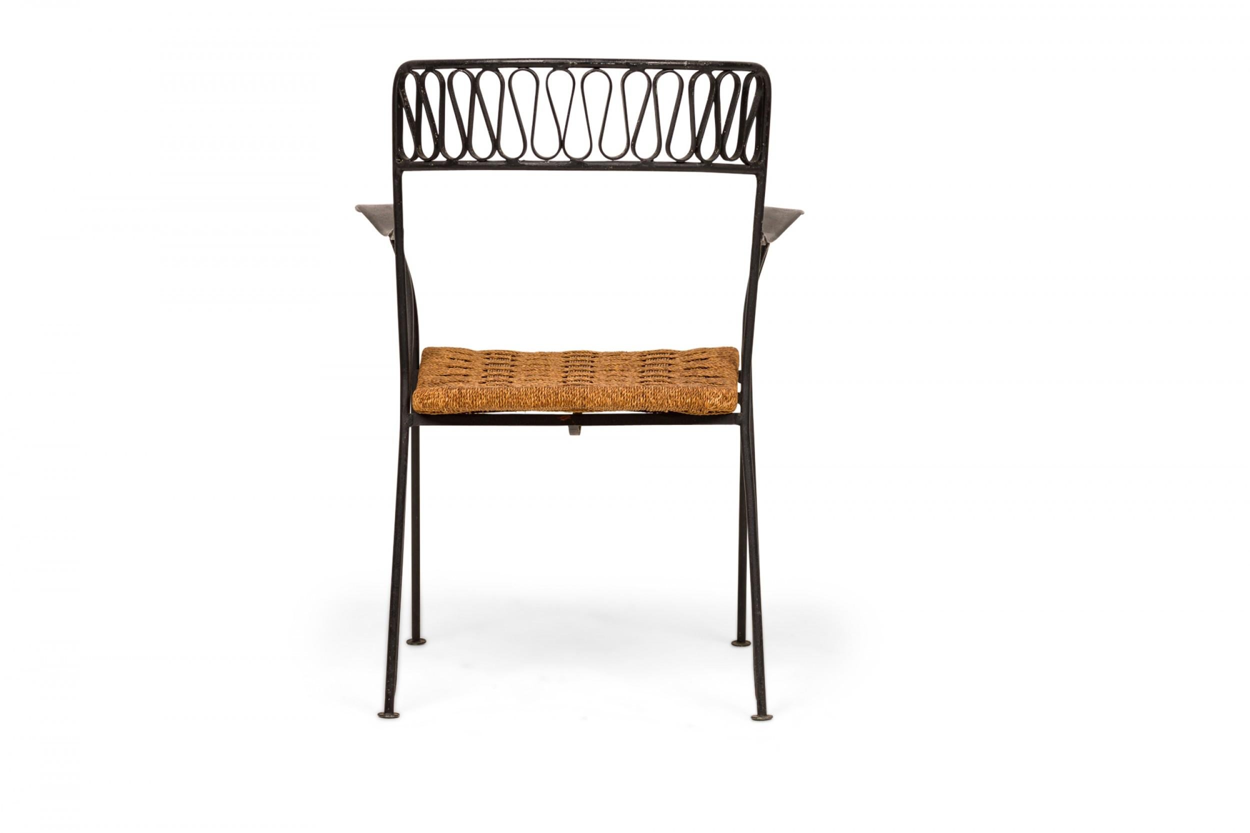 Métal Ensemble de 6 chaises en métal noir du milieu du siècle Maurizio Tempestini pour Salterini en vente