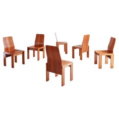 Set of 6 ‘Maxello’ Wood Dining Chairs by Enzo Berti for Piarotto Mobili, Italy