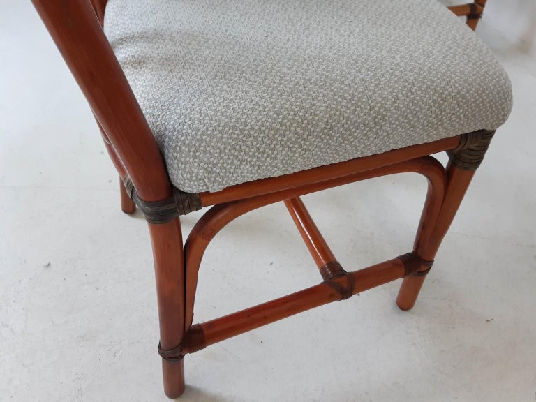 Set of 6 McGuire Attributed Vintage Bamboo Dining Chairs 2