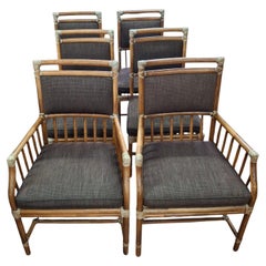 Set of 6 McGuire Bamboo Dining Chairs