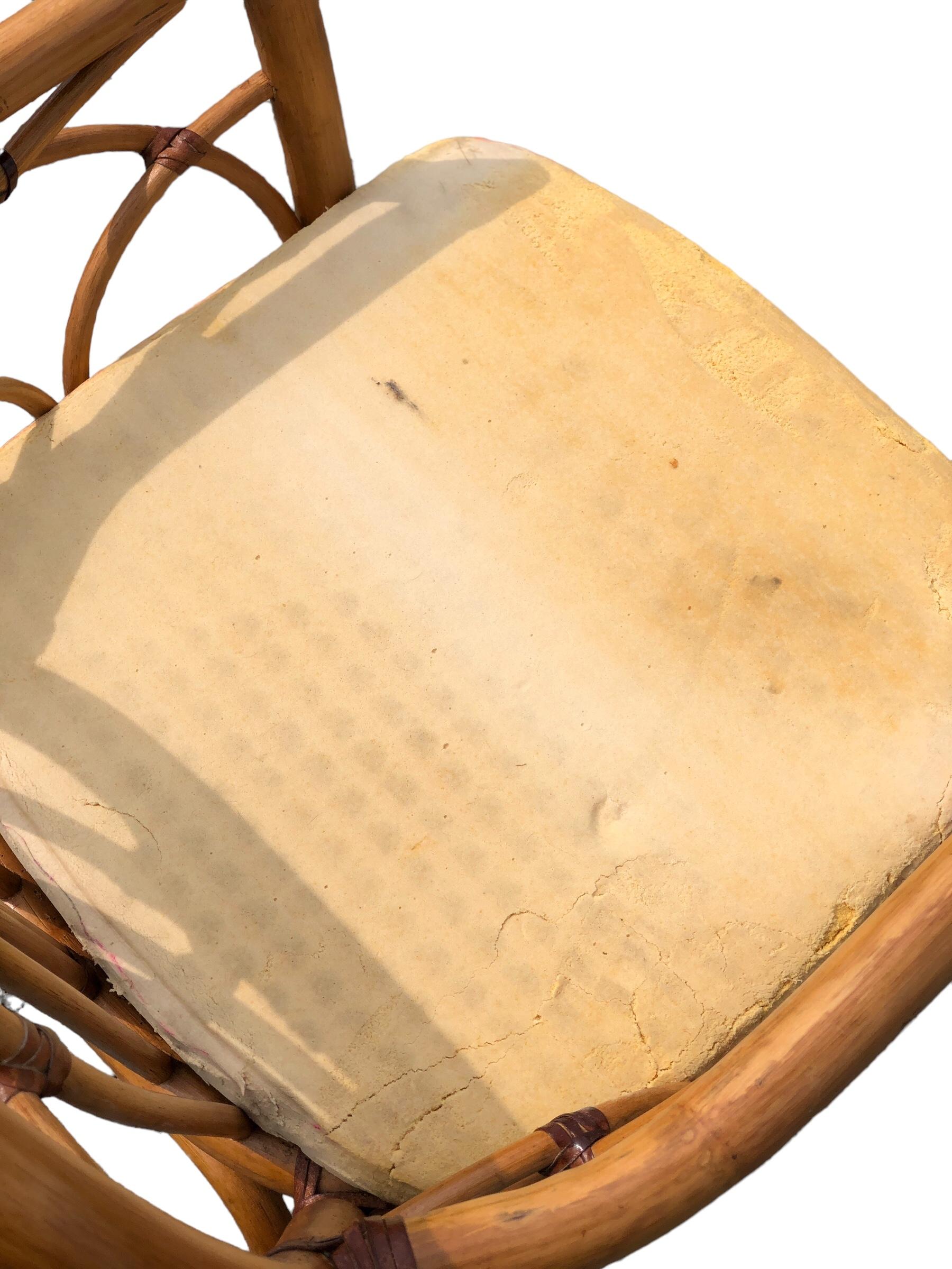 Set di 6 sedie da pranzo in rattan organico McGuire in vendita 4