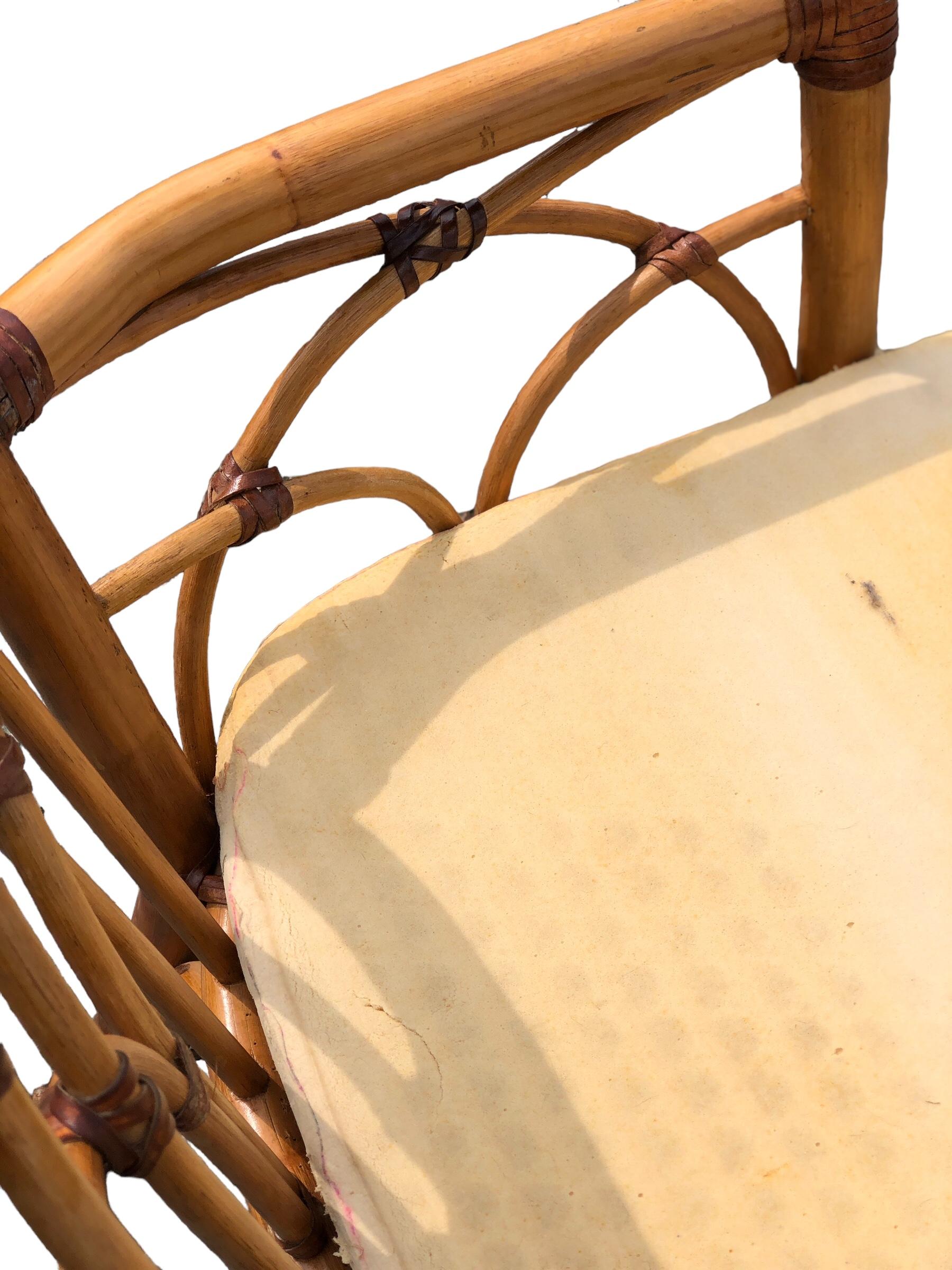 Set di 6 sedie da pranzo in rattan organico McGuire in vendita 5