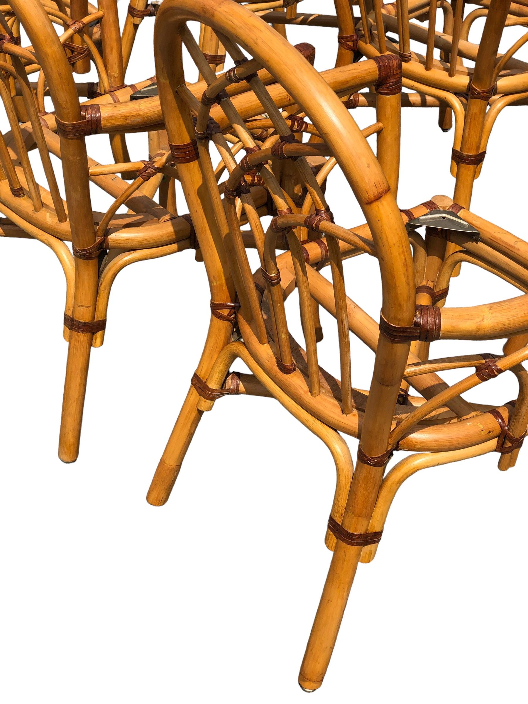 Set di 6 sedie da pranzo in rattan organico McGuire in vendita 6