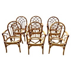 McGuire ensemble de 6 chaises de salle à manger en rotin organique