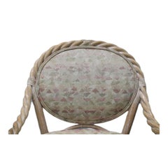 Set of 6 McGuire Twisted Rattan Rawhide Chairs