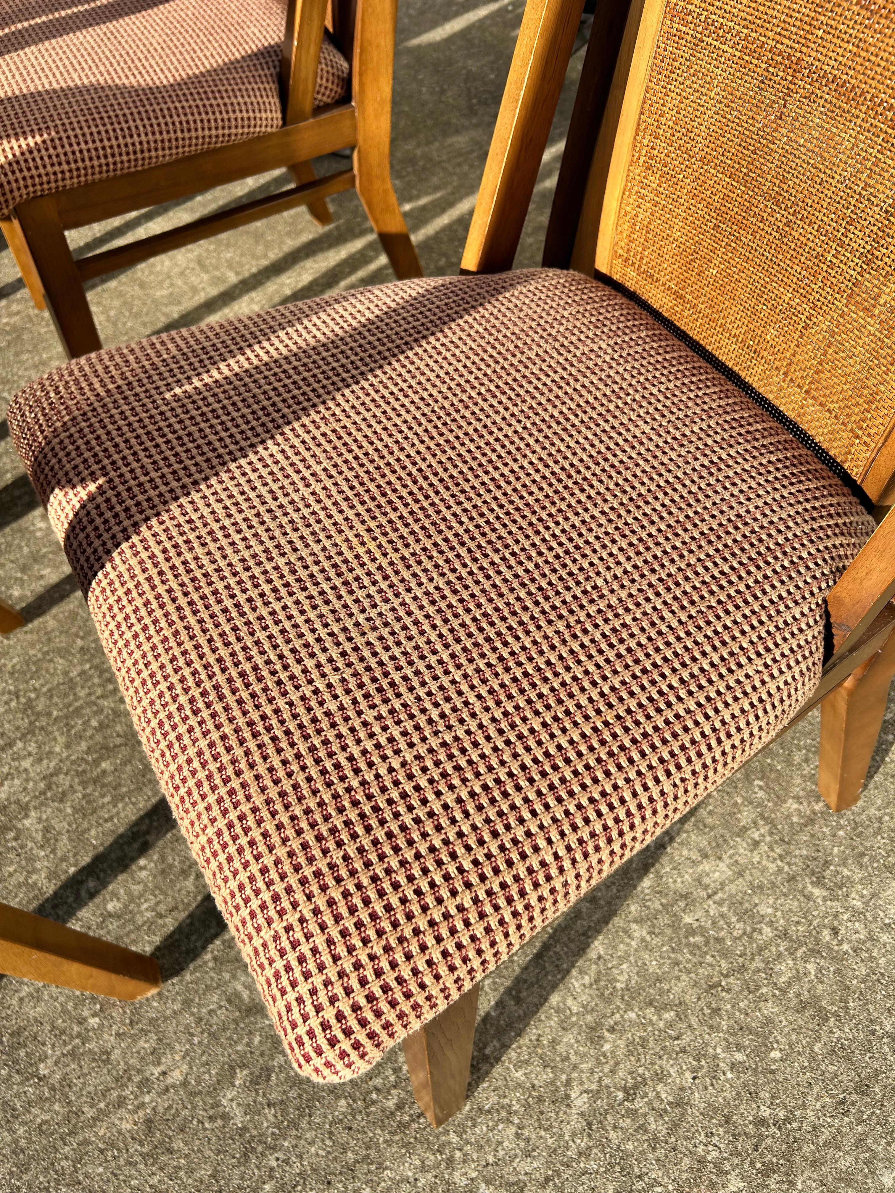 Caning Set of 6 MCM Cane Back Dining Chairs by Drexel For Sale
