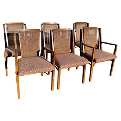 Juego de 6 sillas de comedor MCM con respaldo de caña by Drexel