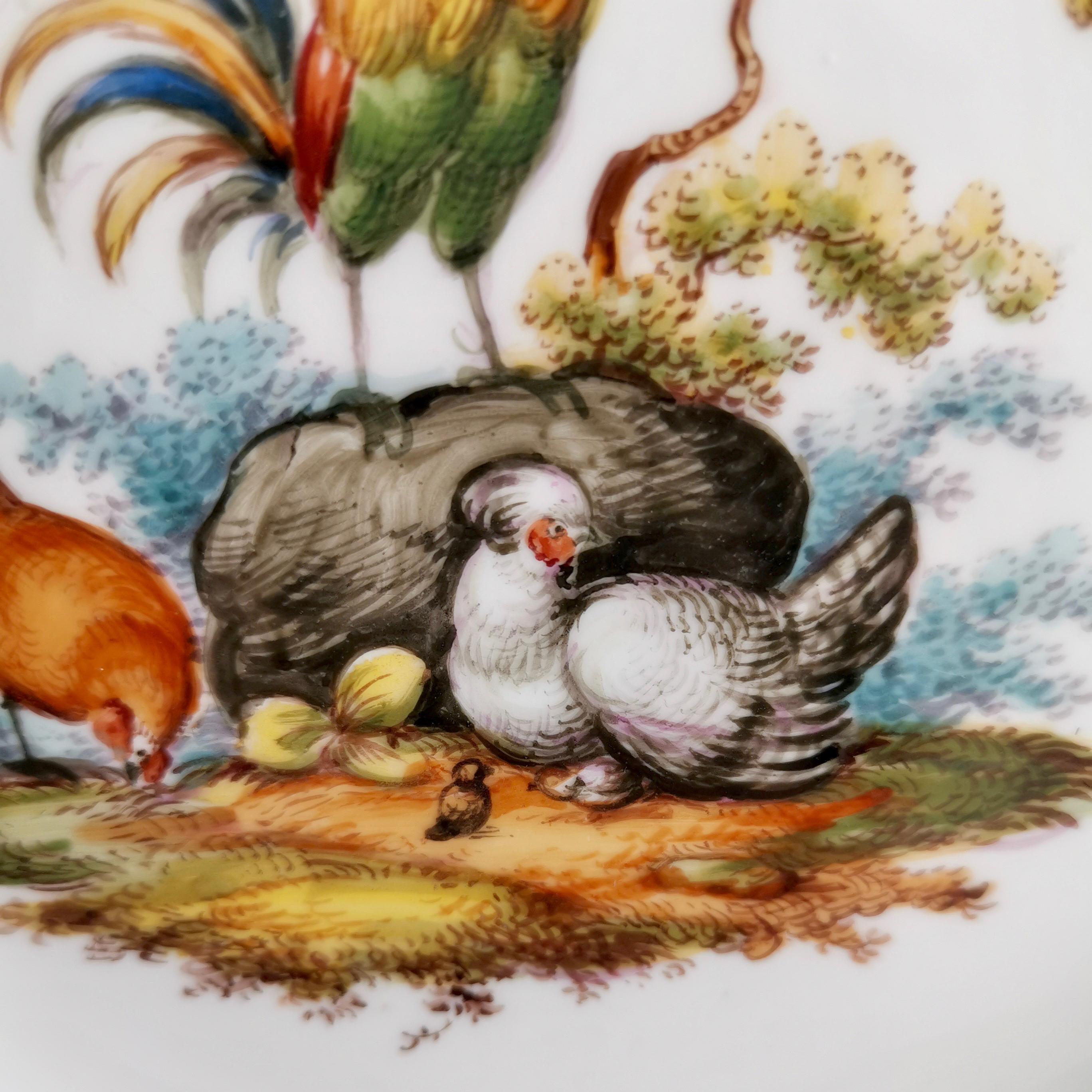 Set of 6 Meissen Porcelain Dessert Plates, White, Hand Painted Birds, 1852-1870 2