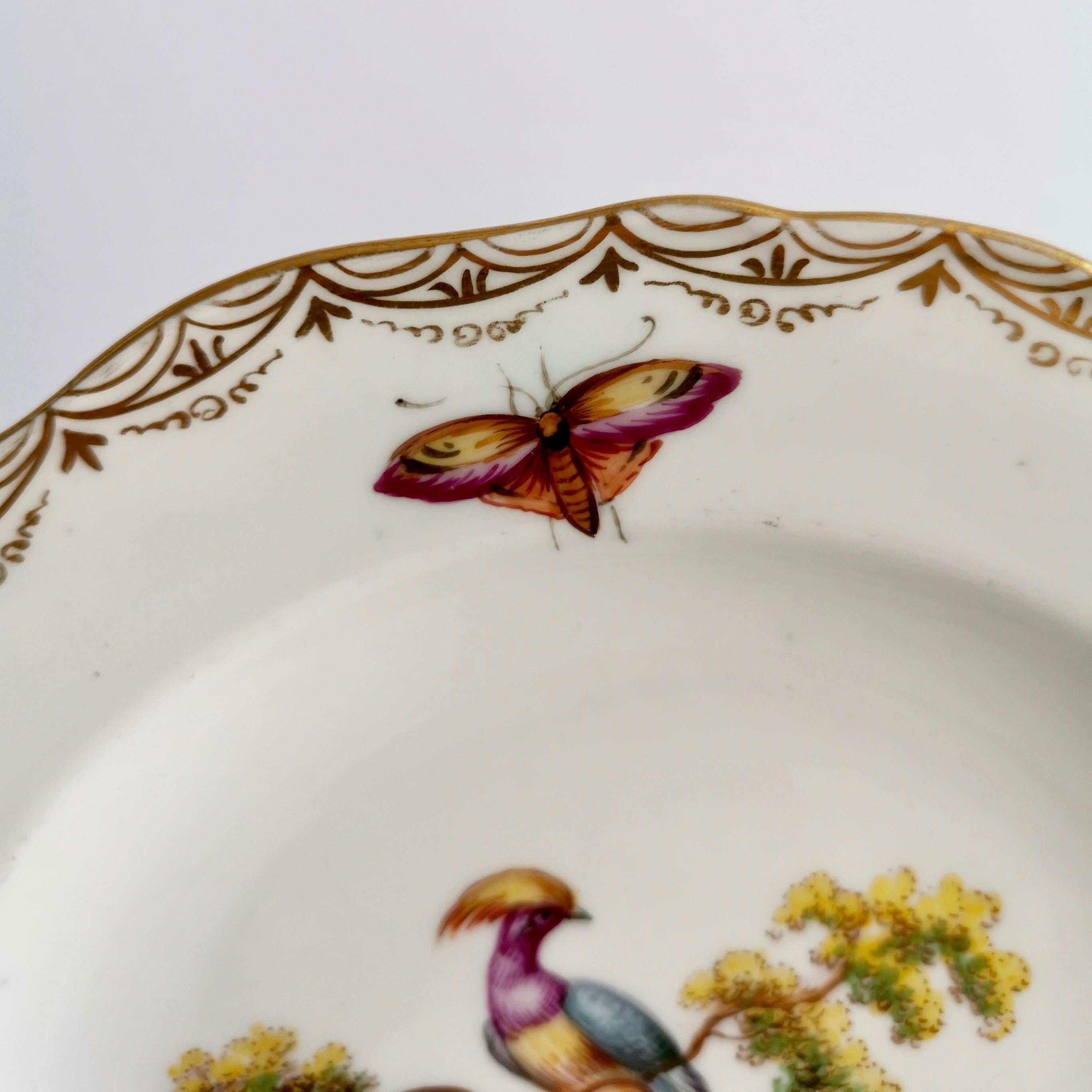 Set of 6 Meissen Porcelain Dessert Plates, White, Hand Painted Birds, 1852-1870 5