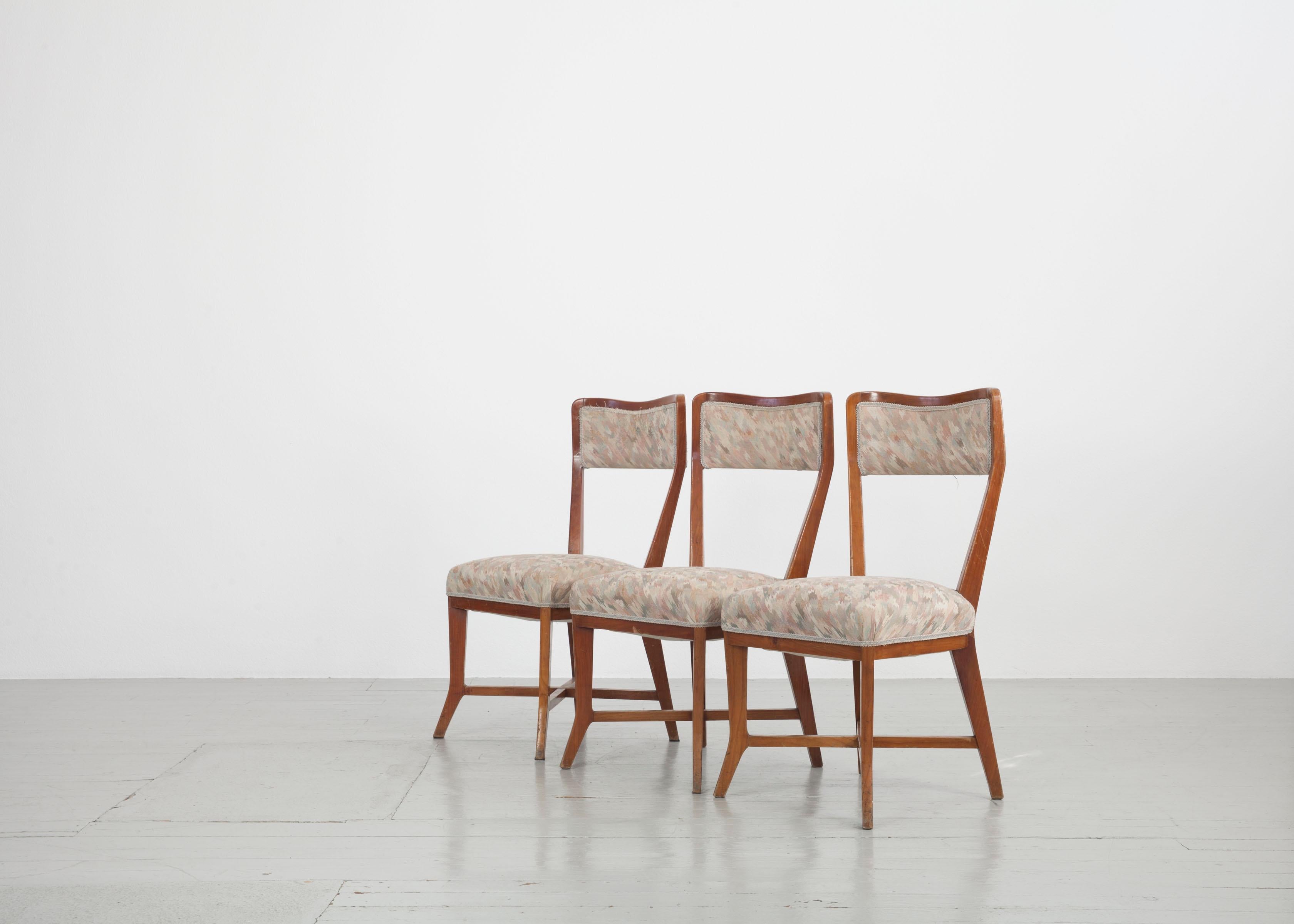 Set of 6 Melchiorre Bega Chairs Made of Cherrywood, Italy, 1950s For Sale 4