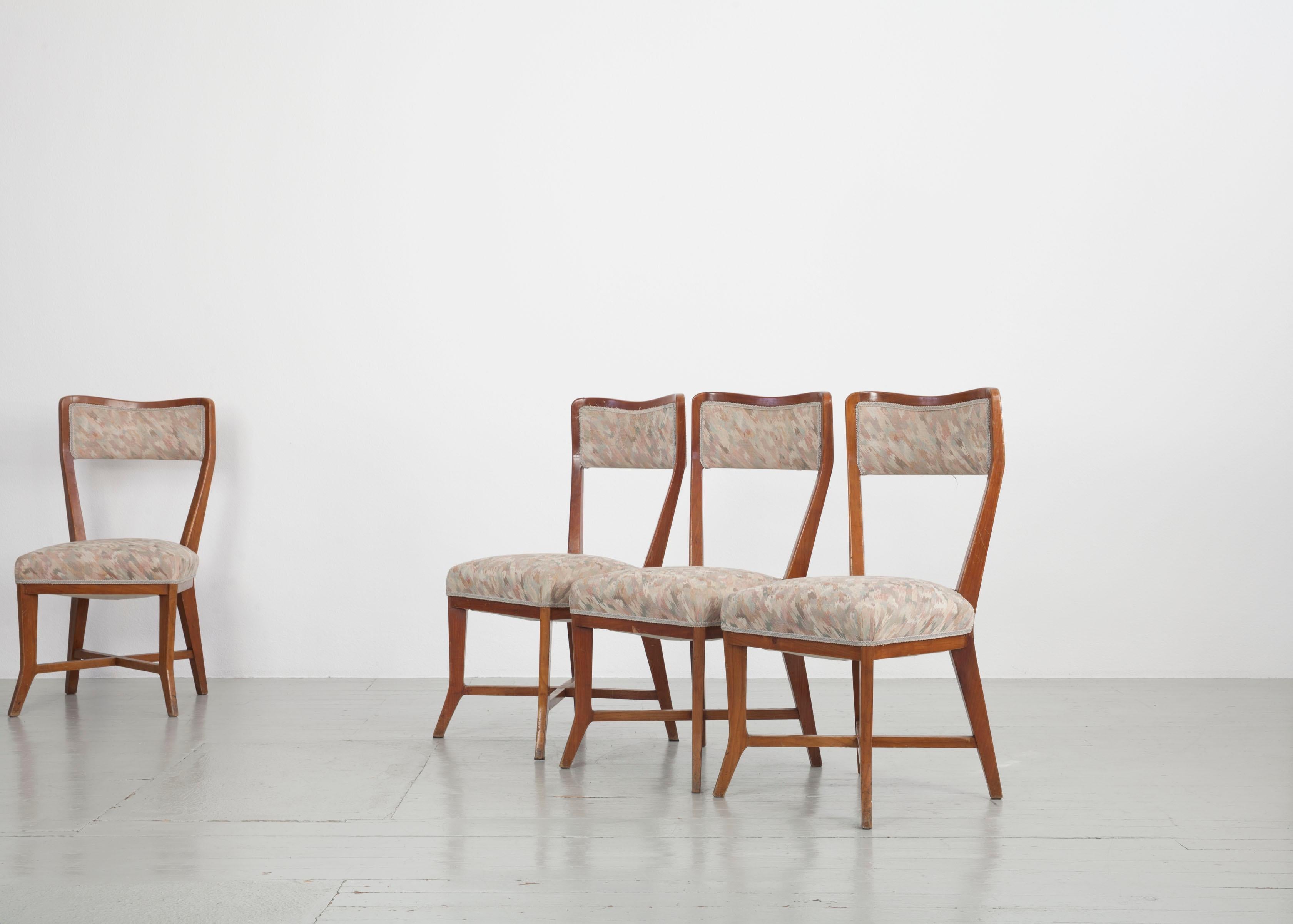 Set of 6 Melchiorre Bega Chairs Made of Cherrywood, Italy, 1950s For Sale 5