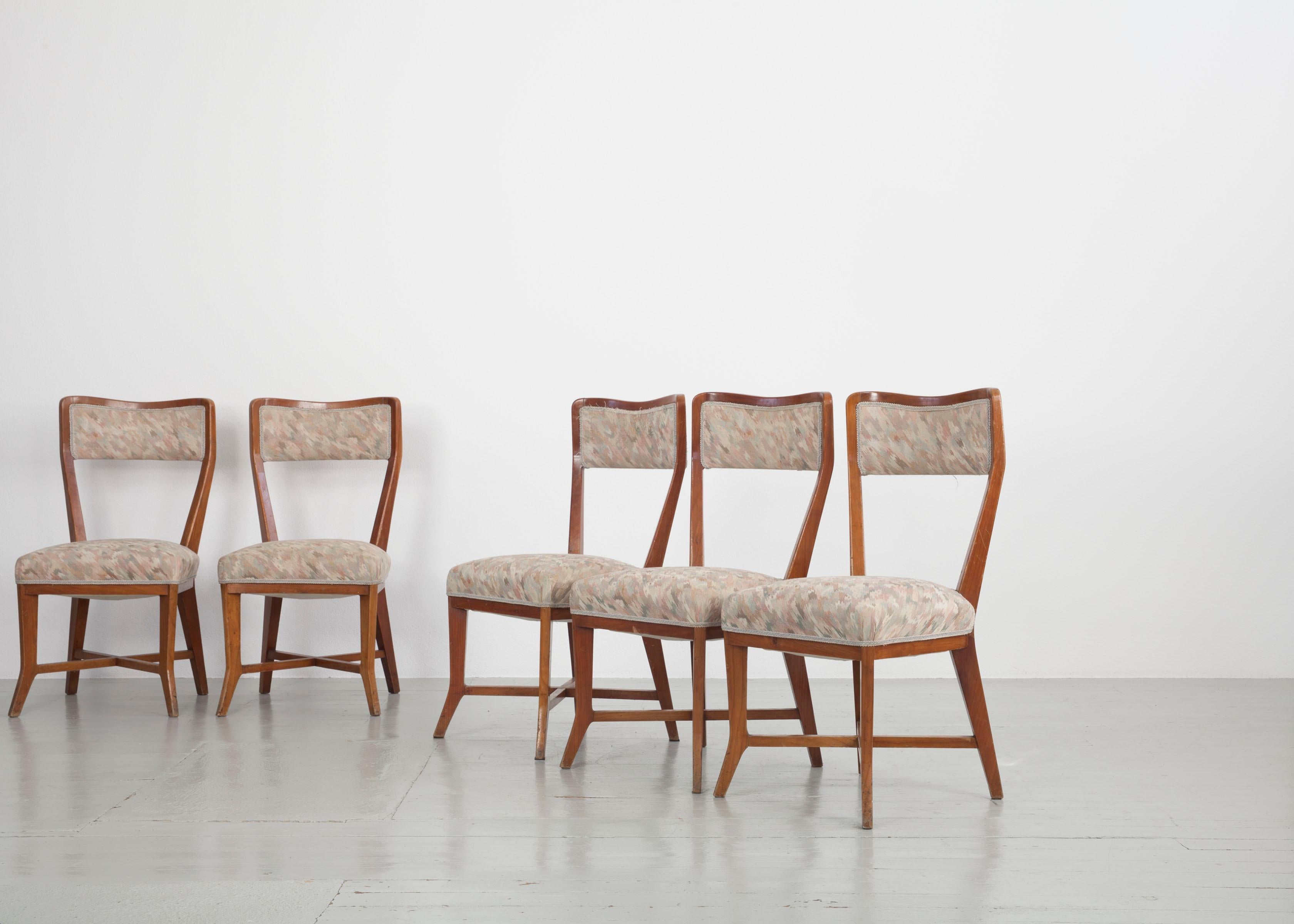 Set of 6 Melchiorre Bega Chairs Made of Cherrywood, Italy, 1950s For Sale 6