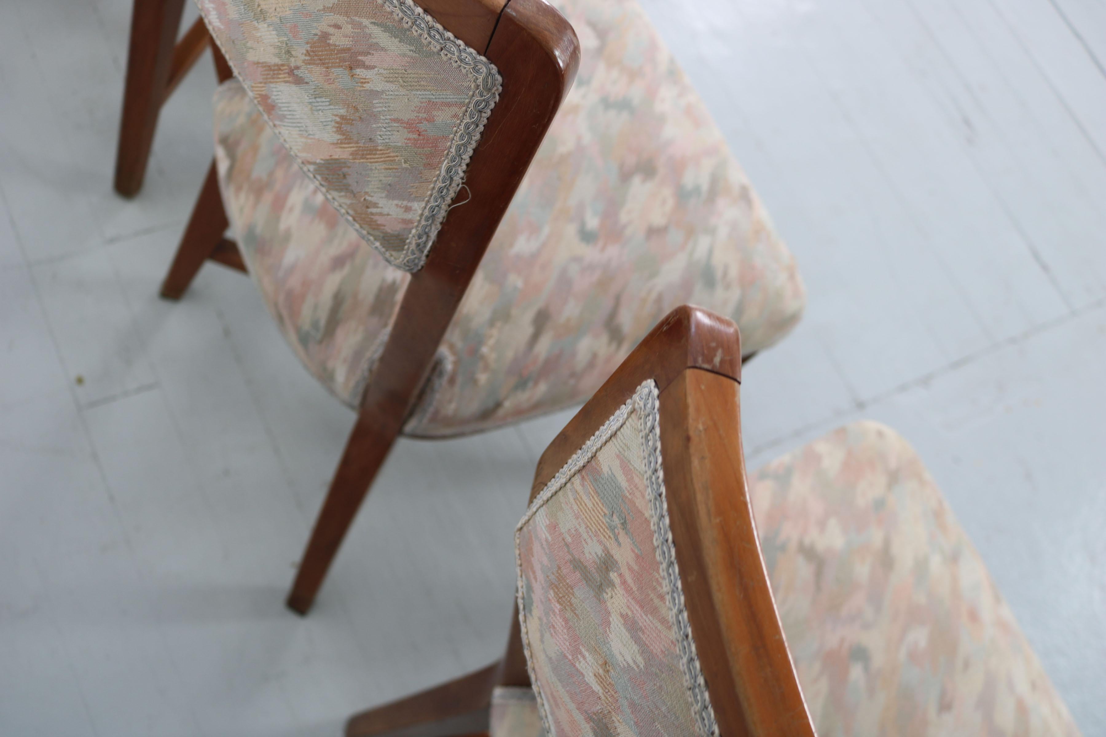 Set of 6 Melchiorre Bega Chairs Made of Cherrywood, Italy, 1950s For Sale 7