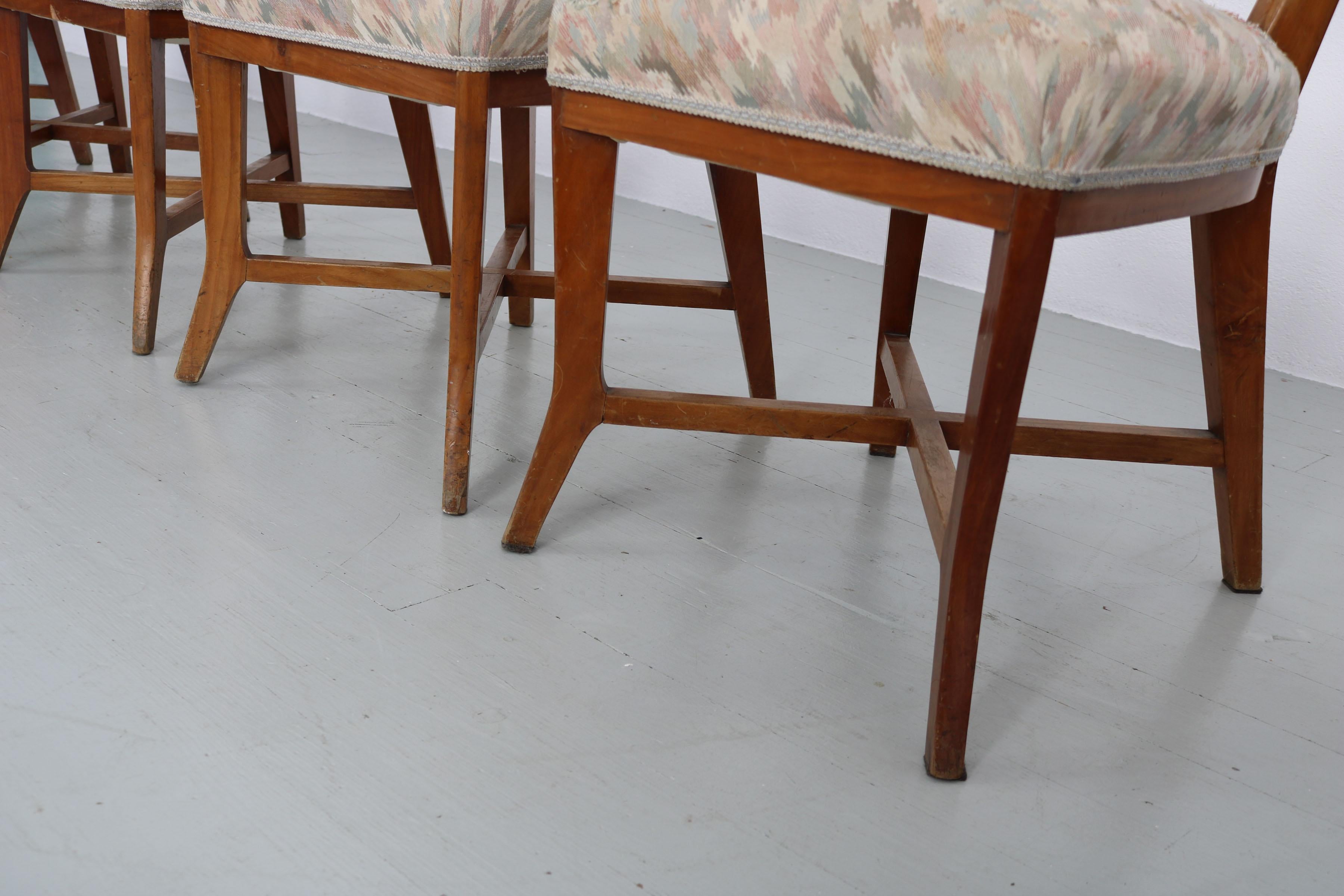 Set of 6 Melchiorre Bega Chairs Made of Cherrywood, Italy, 1950s For Sale 10