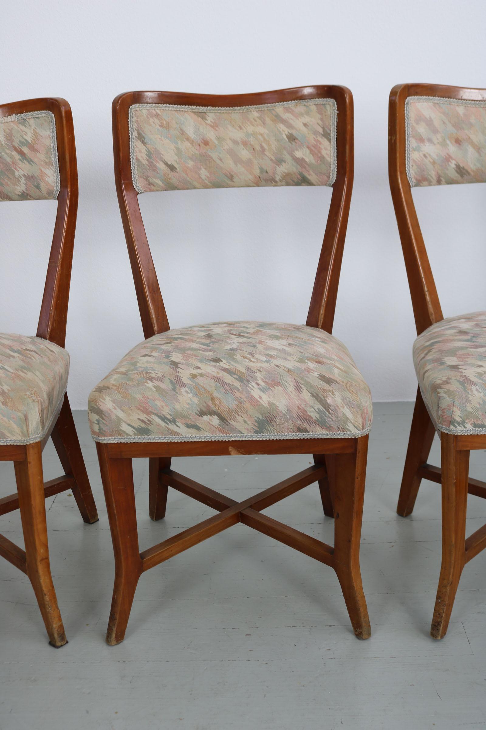 Set of 6 Melchiorre Bega Chairs Made of Cherrywood, Italy, 1950s For Sale 11