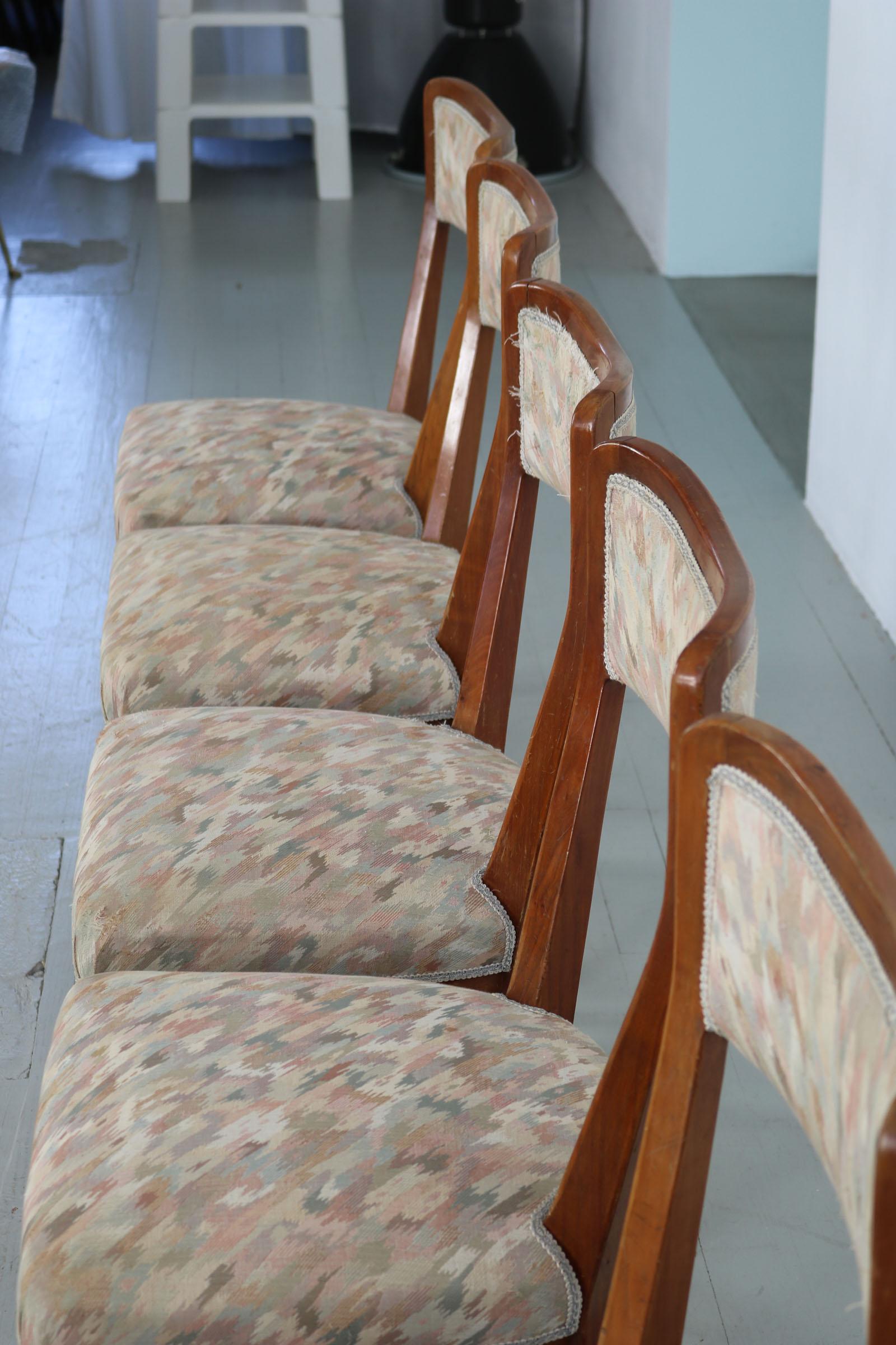 Set of 6 Melchiorre Bega Chairs Made of Cherrywood, Italy, 1950s For Sale 12