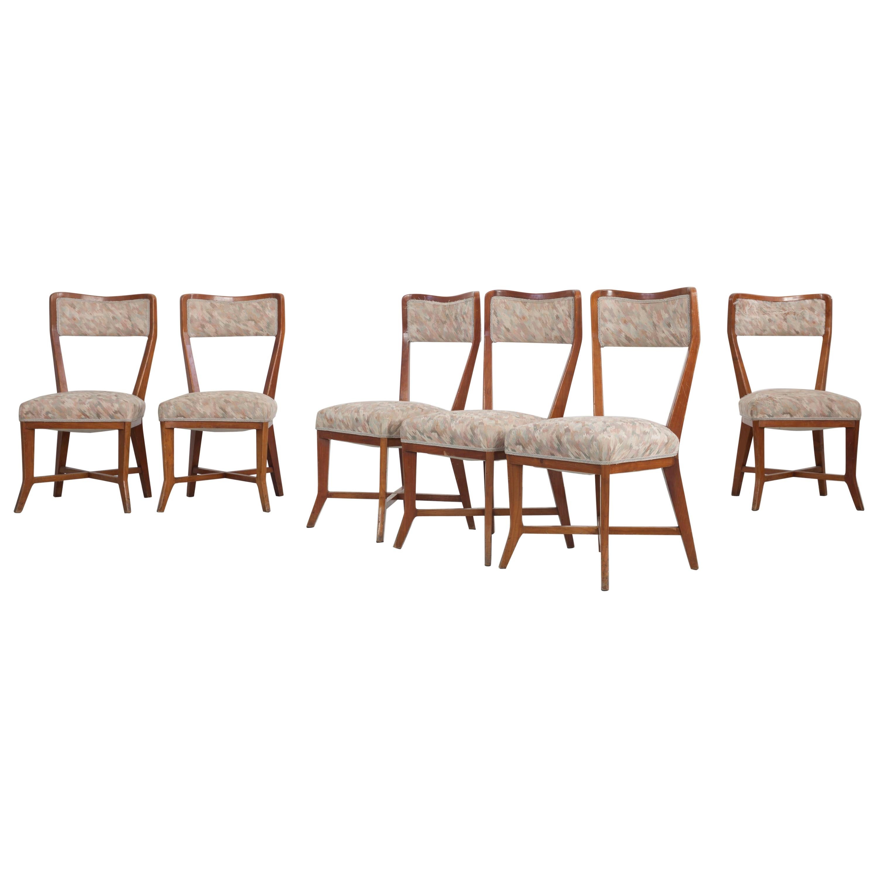 Set of 6 Melchiorre Bega Chairs Made of Cherrywood, Italy, 1950s