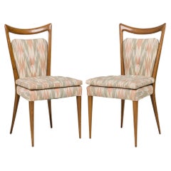 Set of 6 Melchiorre Bega Midcentury Italian Zigzag Upholstered Dining Chairs