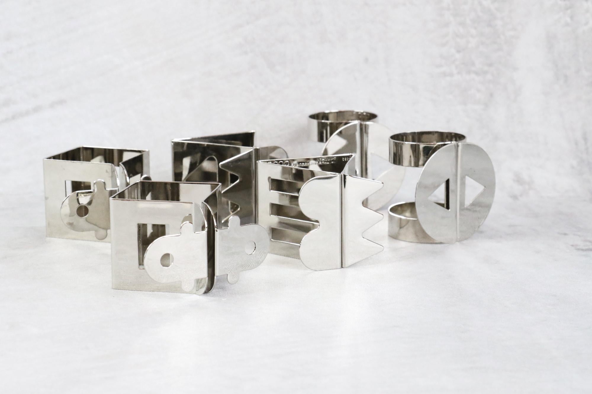 Set of 6 Memphis Milano Napkin Rings by Nathalie du Pasquier and Ajumi Han 1