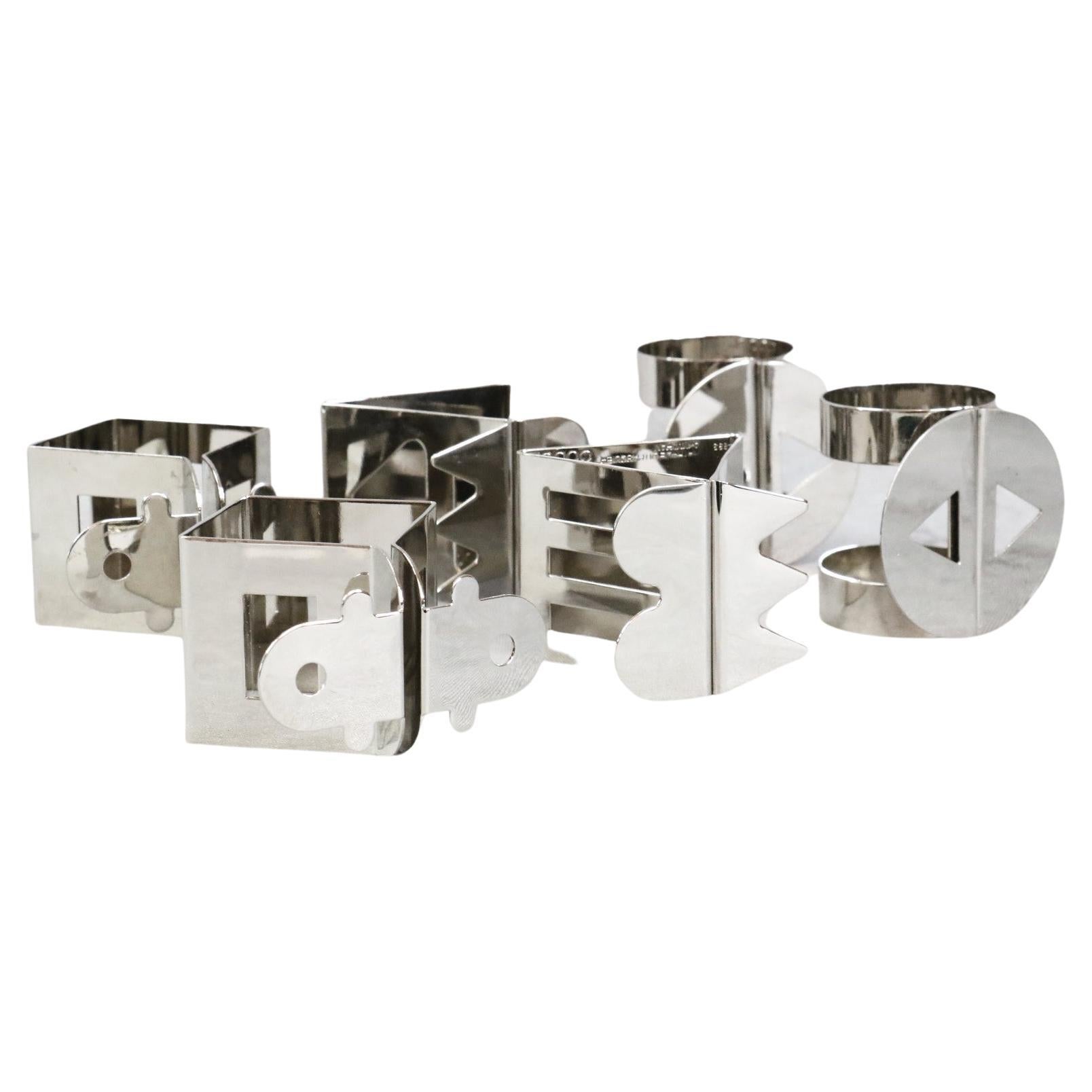 Set of 6 Memphis Milano Napkin Rings by Nathalie du Pasquier and Ajumi Han

Six silver plated napkin rings made by the French designer Nathalie du Pasquier and the Japanese Ajumi Han for Bodum. This is a set of 3 pairs with different designs.