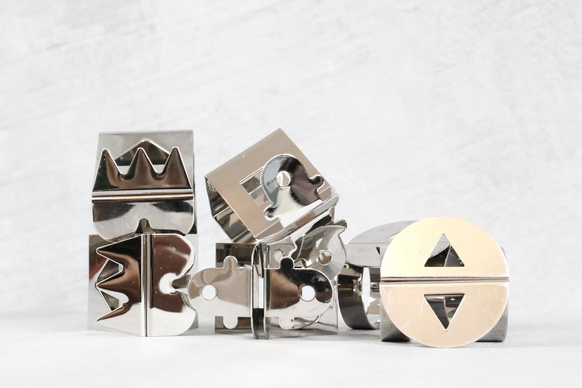Post-Modern Set of 6 Memphis Milano Napkin Rings by Nathalie du Pasquier and Ajumi Han