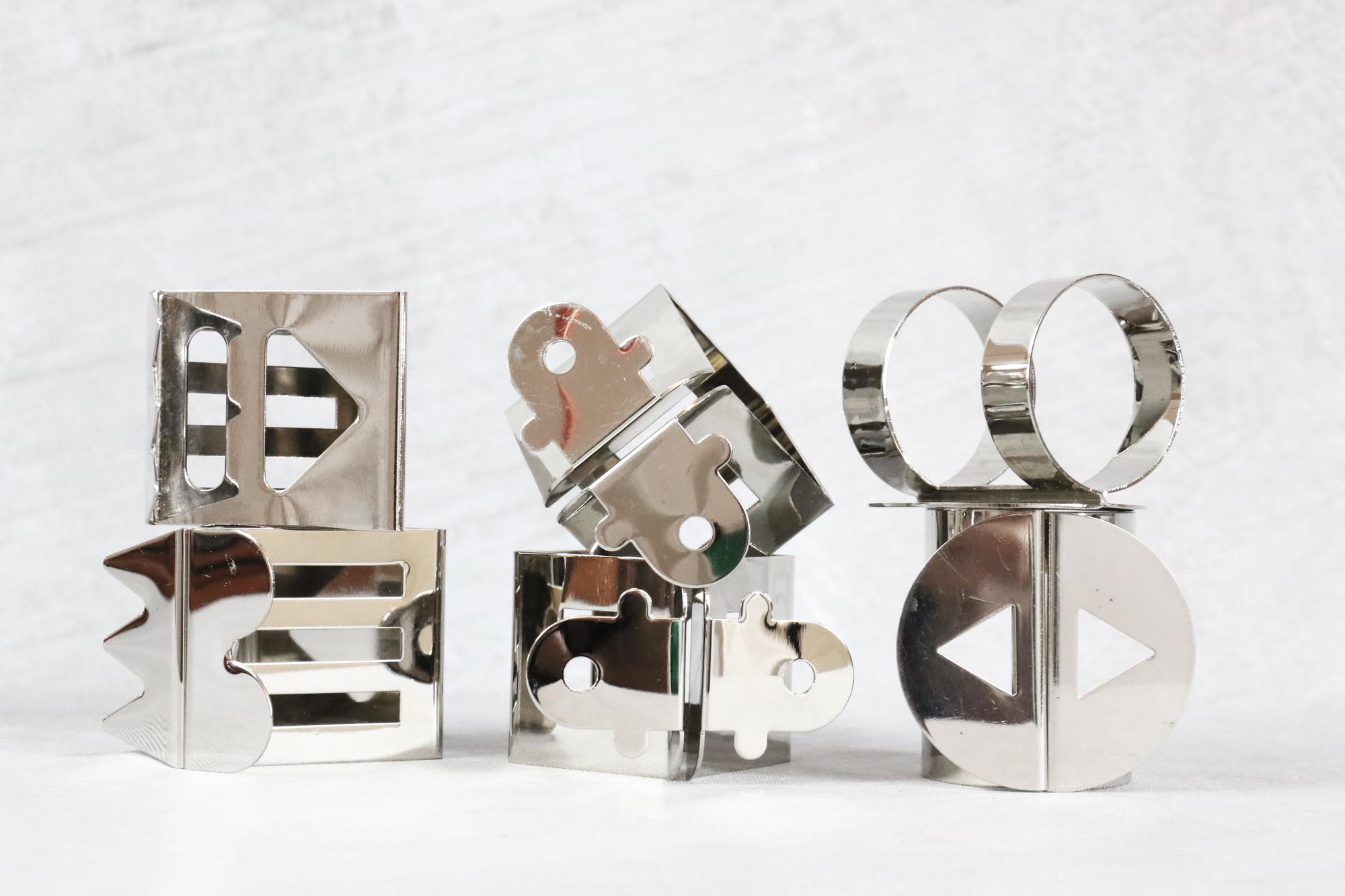 European Set of 6 Memphis Milano Napkin Rings by Nathalie du Pasquier and Ajumi Han