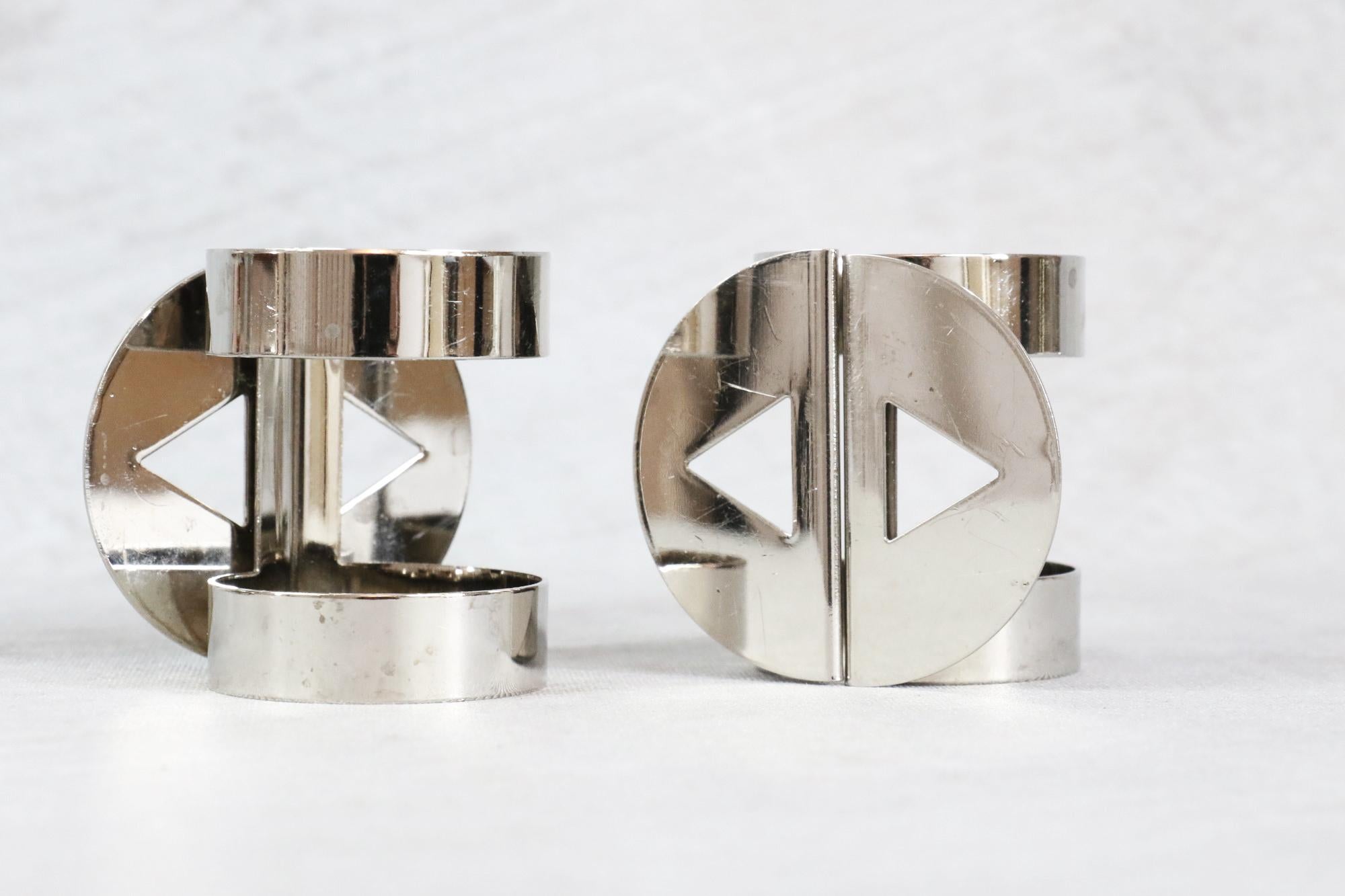 Plated Set of 6 Memphis Milano Napkin Rings by Nathalie du Pasquier and Ajumi Han