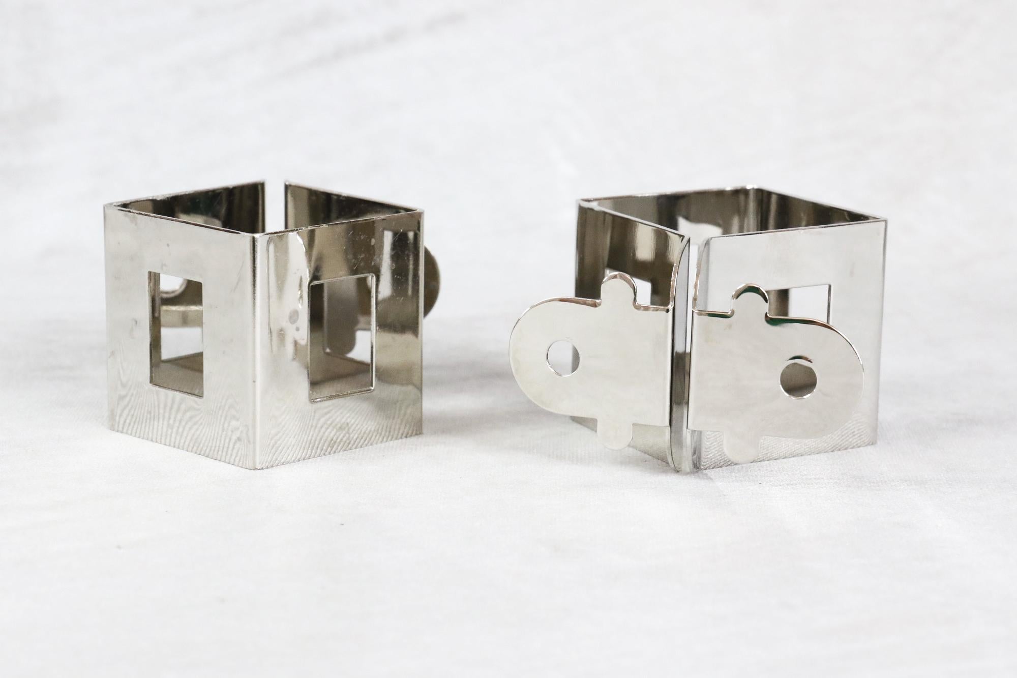 Set of 6 Memphis Milano Napkin Rings by Nathalie du Pasquier and Ajumi Han In Good Condition In Camblanes et Meynac, FR