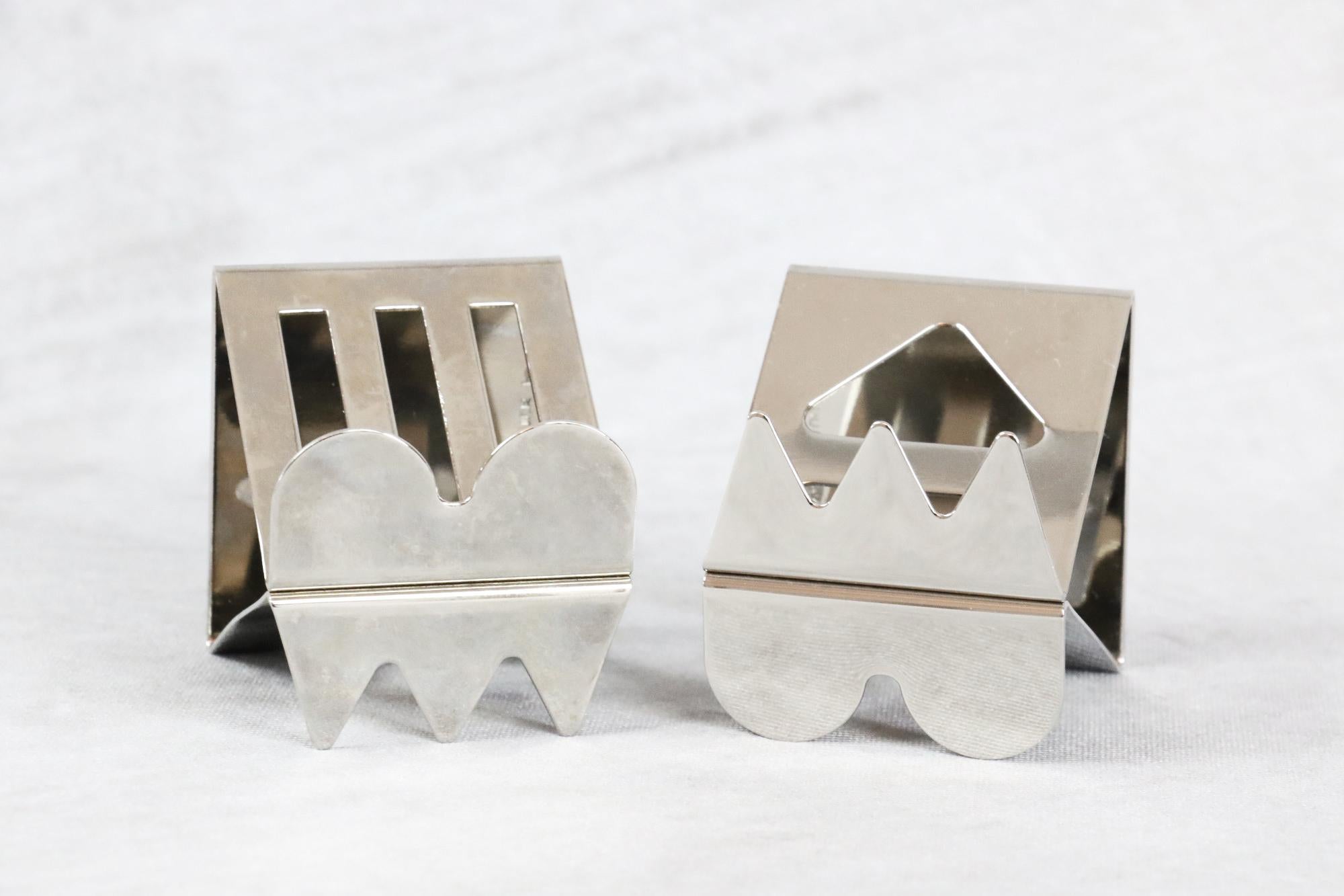 20th Century Set of 6 Memphis Milano Napkin Rings by Nathalie du Pasquier and Ajumi Han