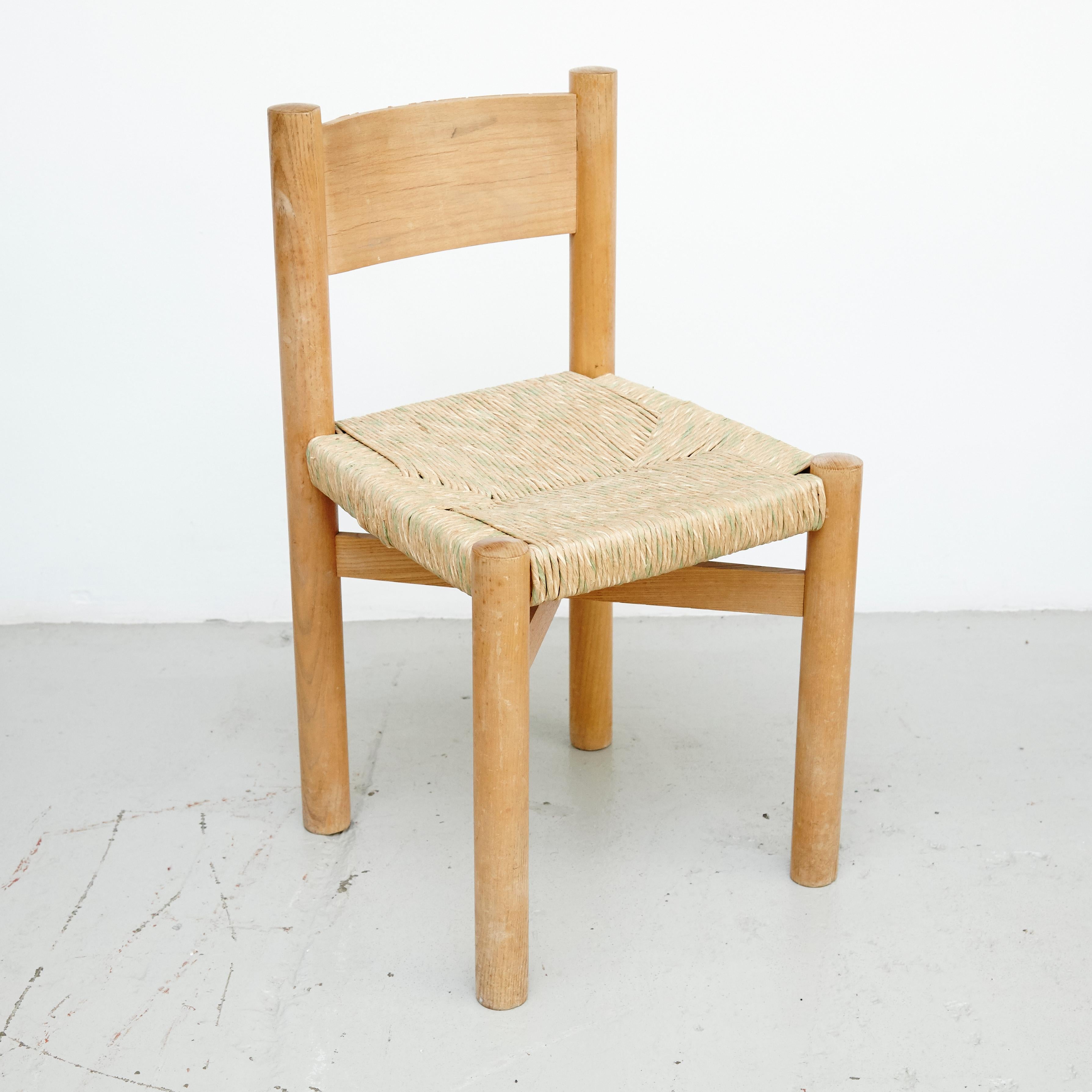 Mid-20th Century Set of 6 Meribel Chairs by Charlotte Perriand, circa 1950