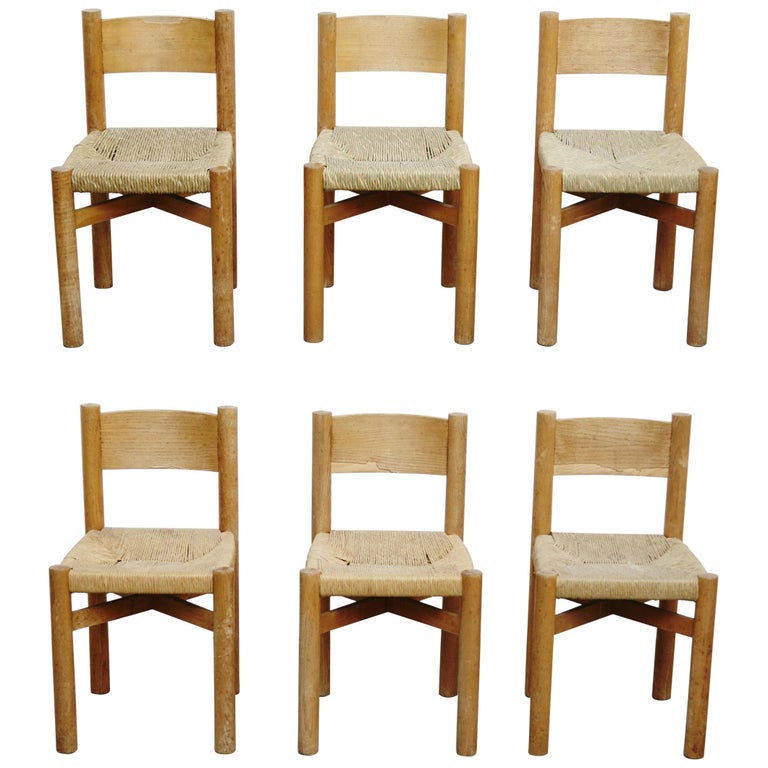 Set Of 6 Meribel Chairs By Charlotte Perriand Circa 1950 For Sale At 1stdibs