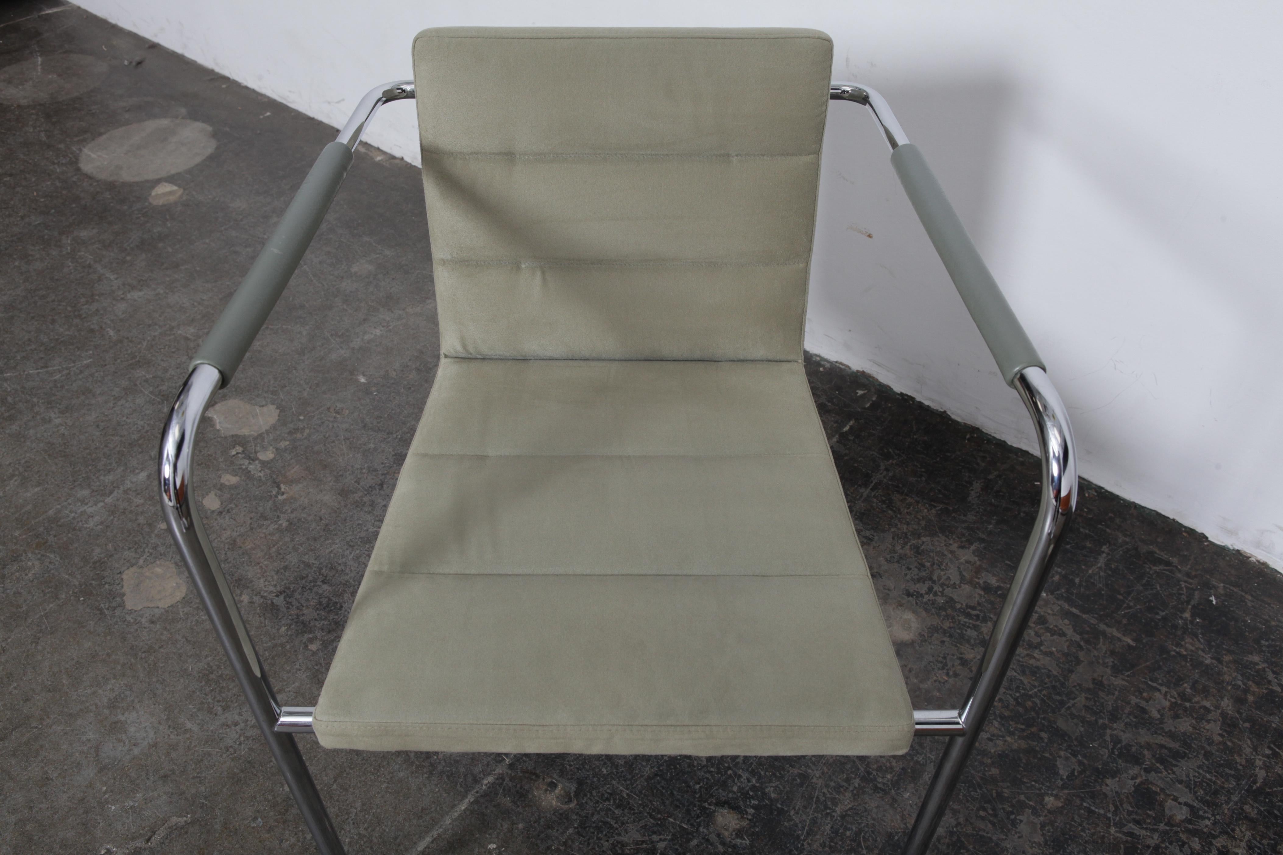 Set of 6 Metal and Original Ultra Suede Dining Chairs by Gunilla Allard for Lamm 1