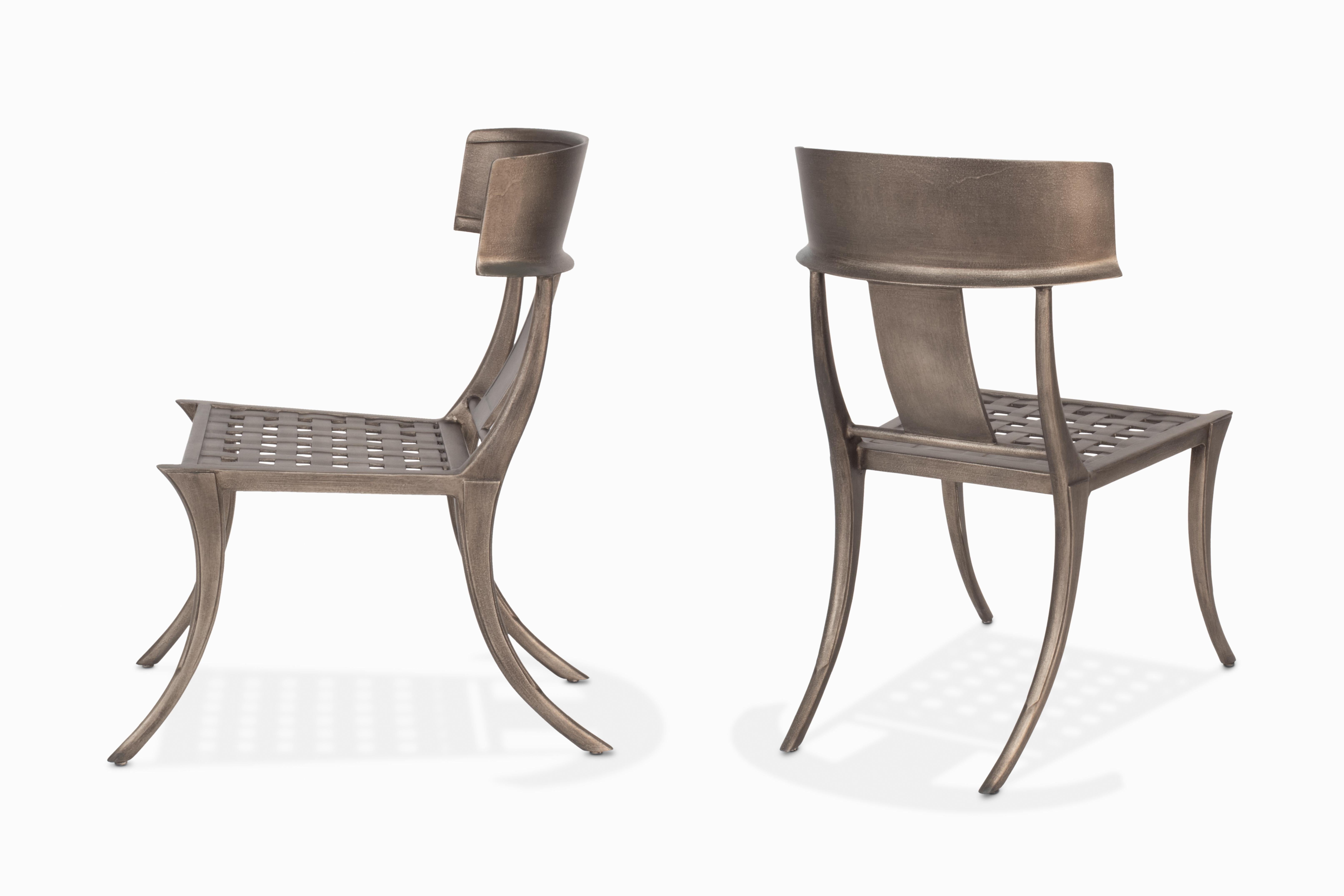 Contemporary Set of 6 Metal Klismos Style 