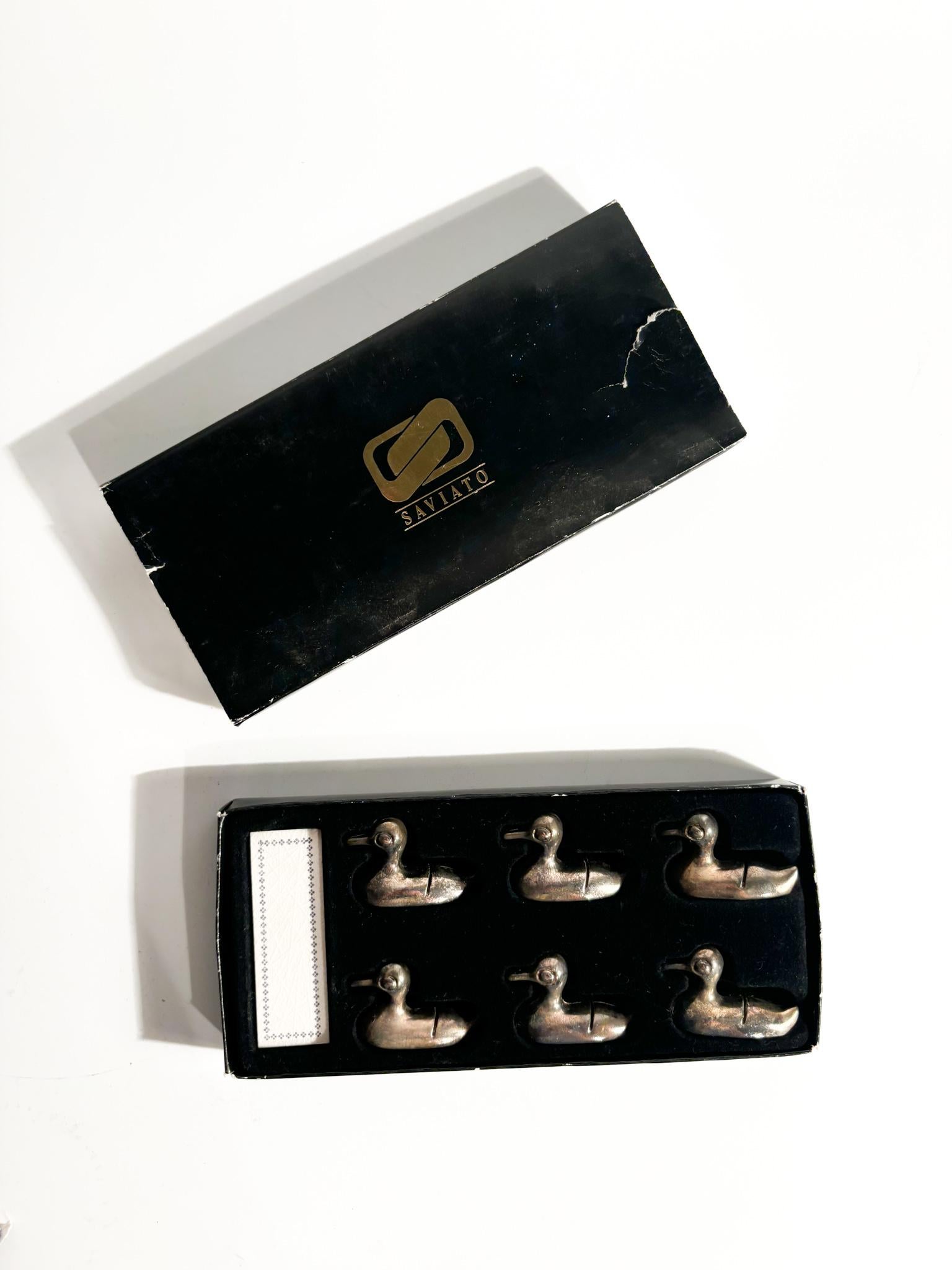 Set of 6 Metal Placeholders / Knife Rests by Saviato from the 90s For Sale 1