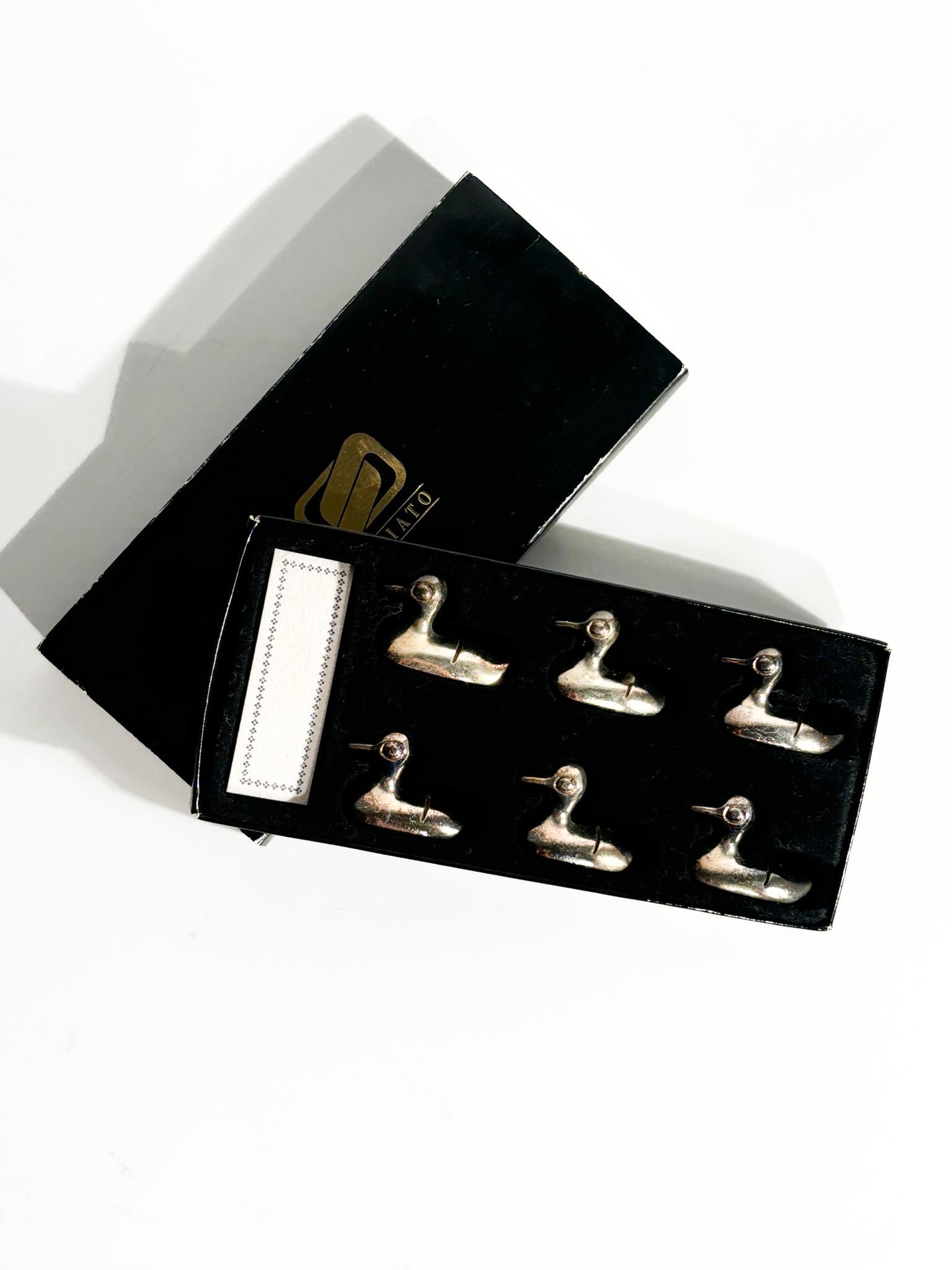 Set of 6 Metal Placeholders / Knife Rests by Saviato from the 90s For Sale 2