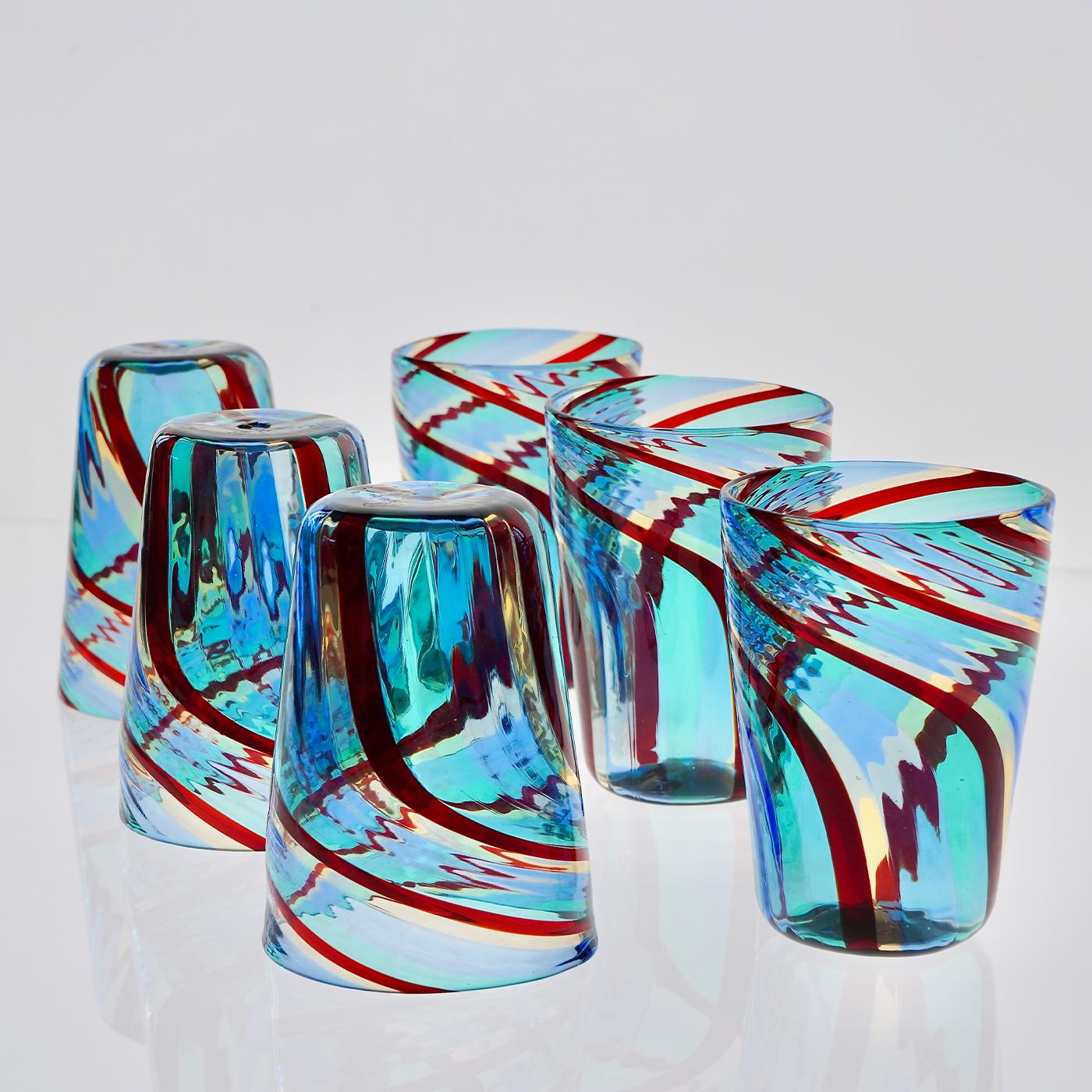 6er Set Mezzo Ritorto Glasbecher von Silvio Piattelli im Angebot 7