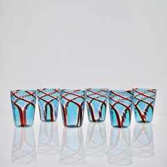 Set of 6 Mezzo Ritorto Glass Tumblers by Silvio Piattelli