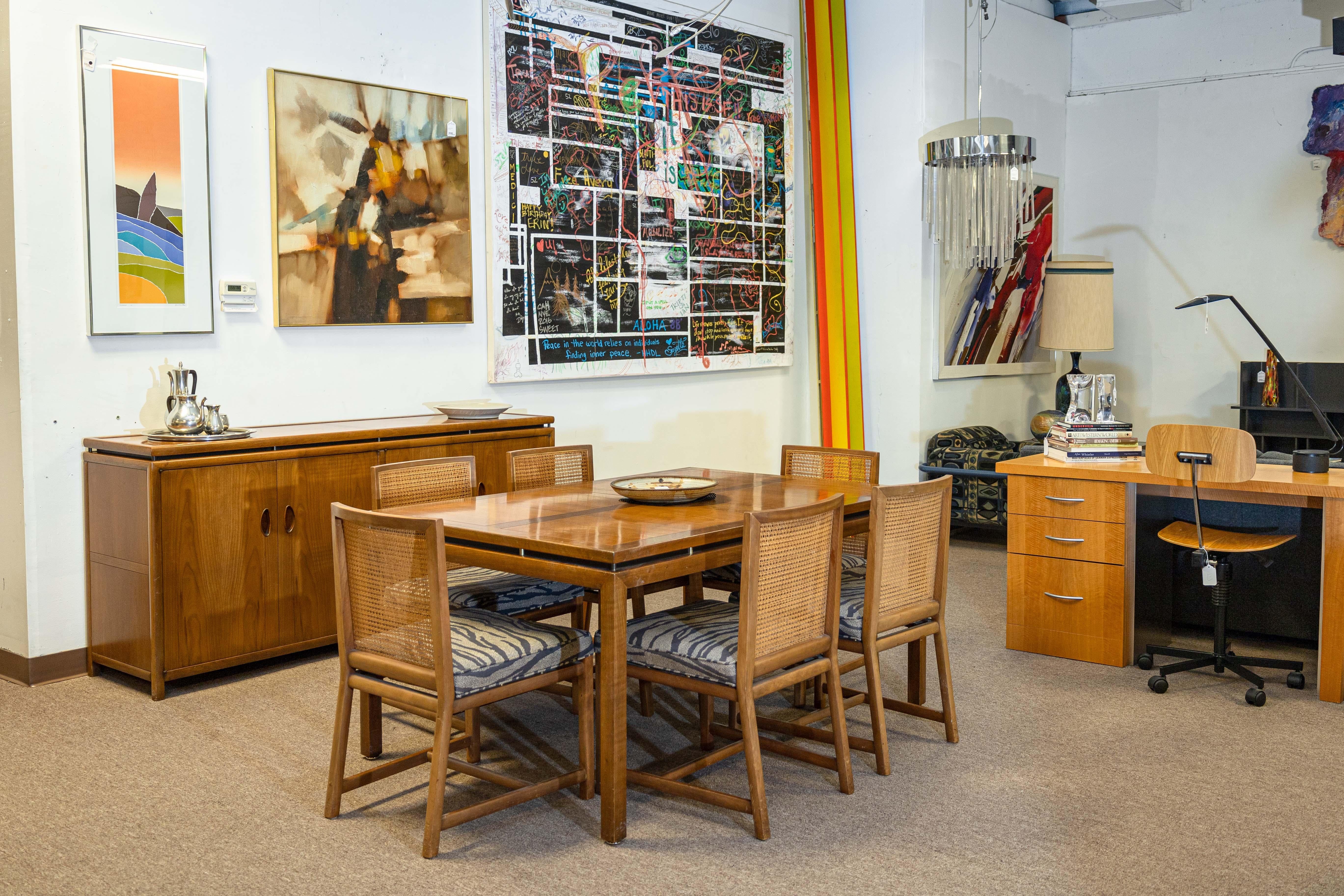 Ensemble de 6 chaises de salle à manger Michael Taylor pour Baker Furniture. Cet ensemble de chaises provient de la collection 