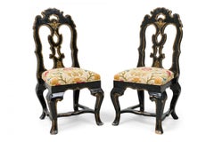 Set of 6 Michael Taylor Portuguese Rococo Giltwood Upholstered Dining Chairs