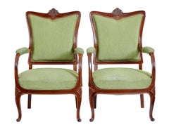 Set of 6 mid 20th century carved dining chairs